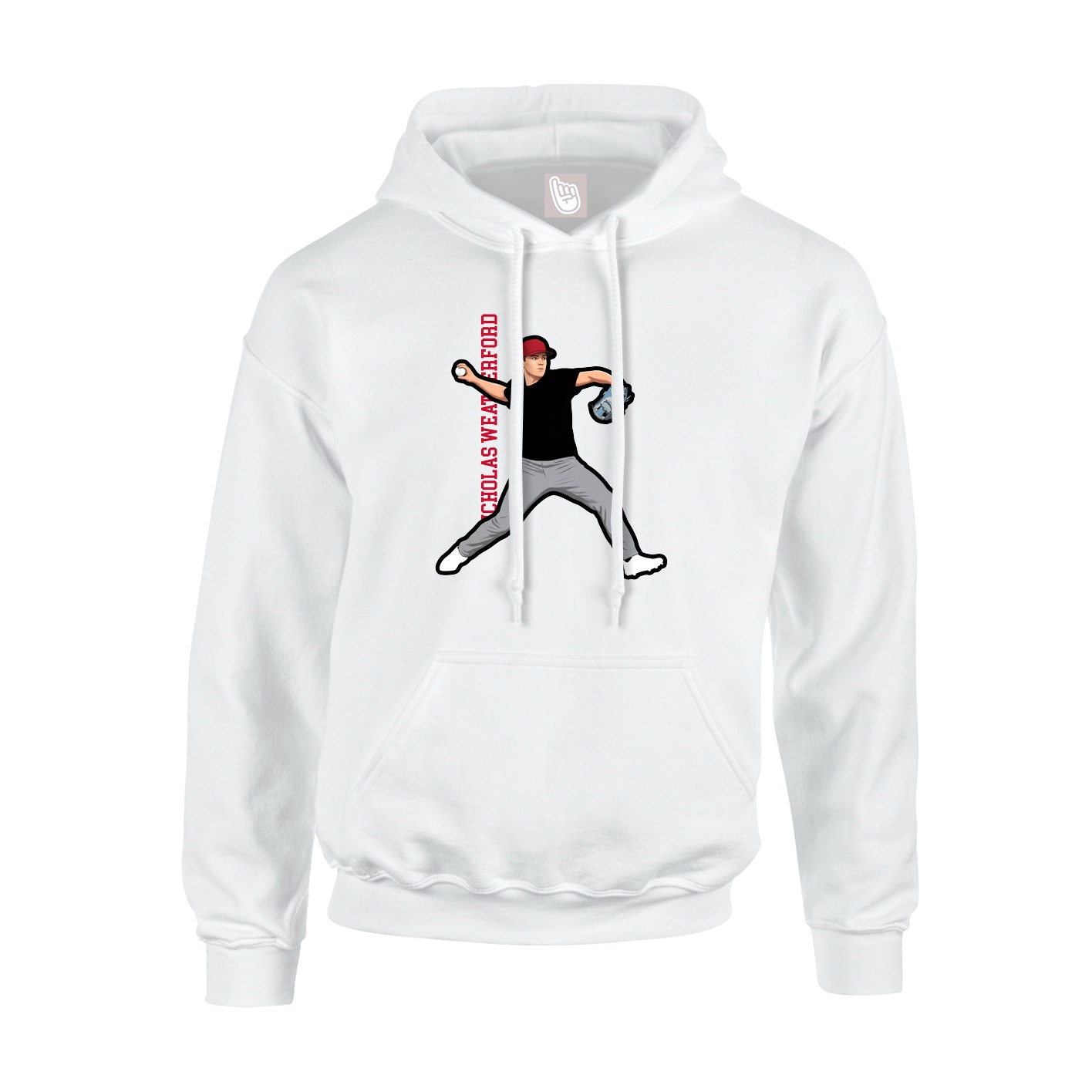 Hoodie — Name Vertical in White