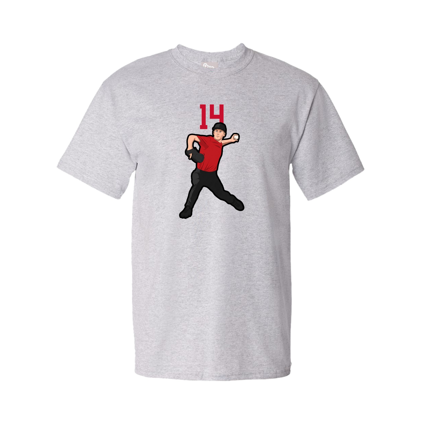 Youth Tee — Number Top in Grey