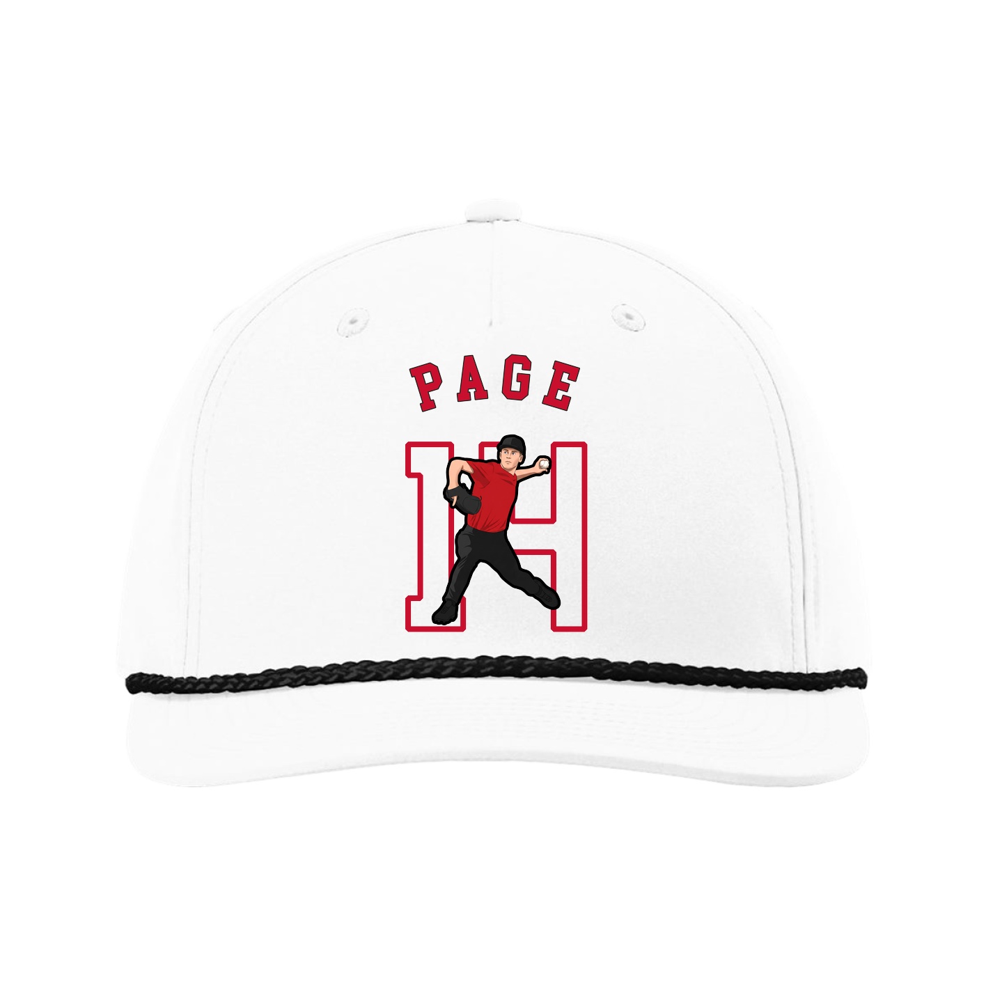 Five-Panel Classic Rope Cap — Shirsey Arch in White