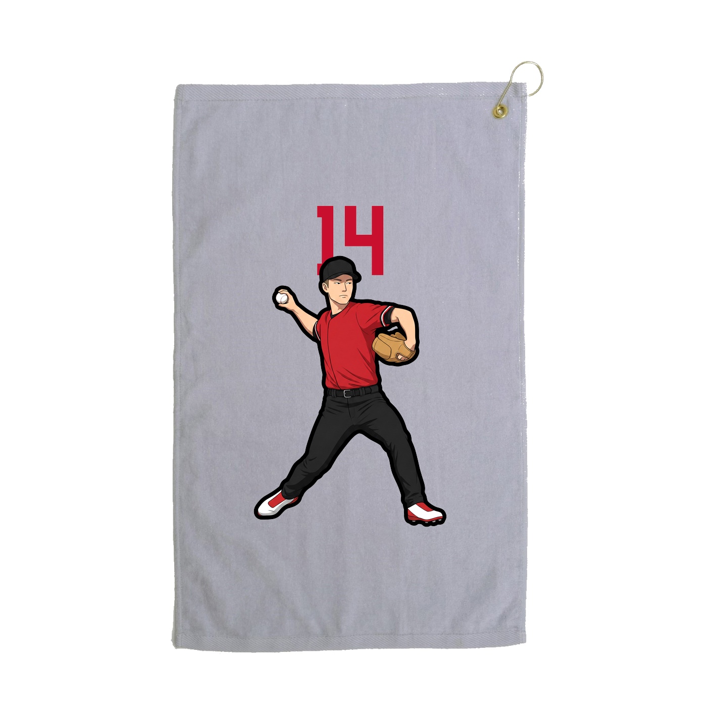 Golf Towel — Number Top in Grey