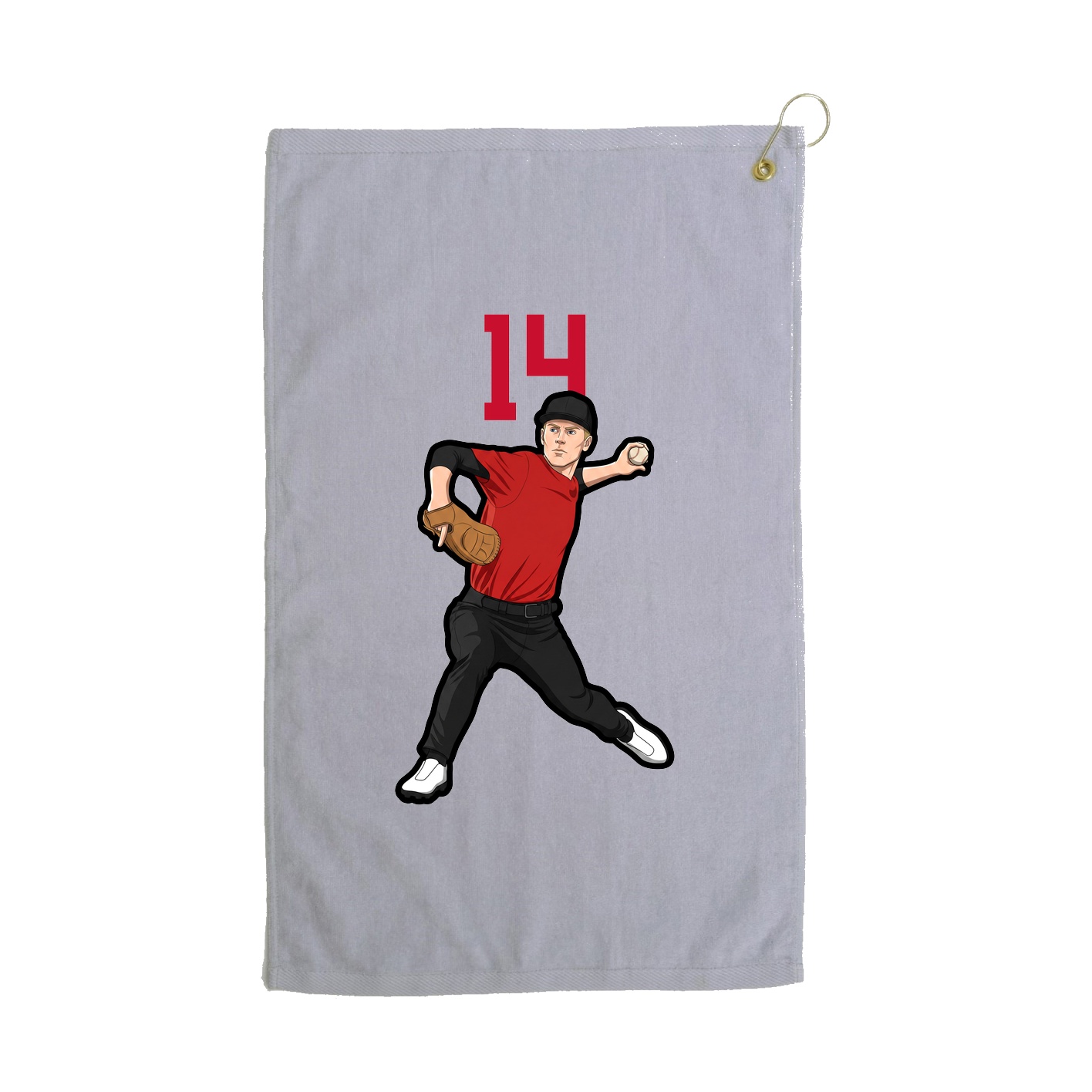 Golf Towel — Number Top in Grey