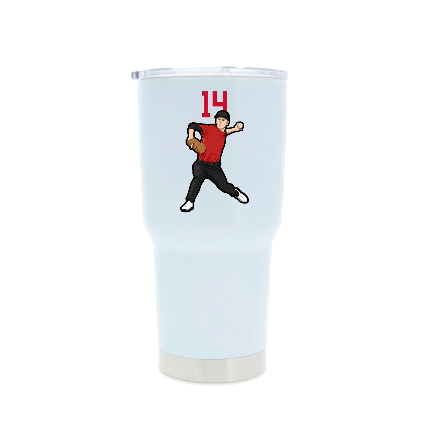 30oz Stainless Steel Tumbler — Number Top in White