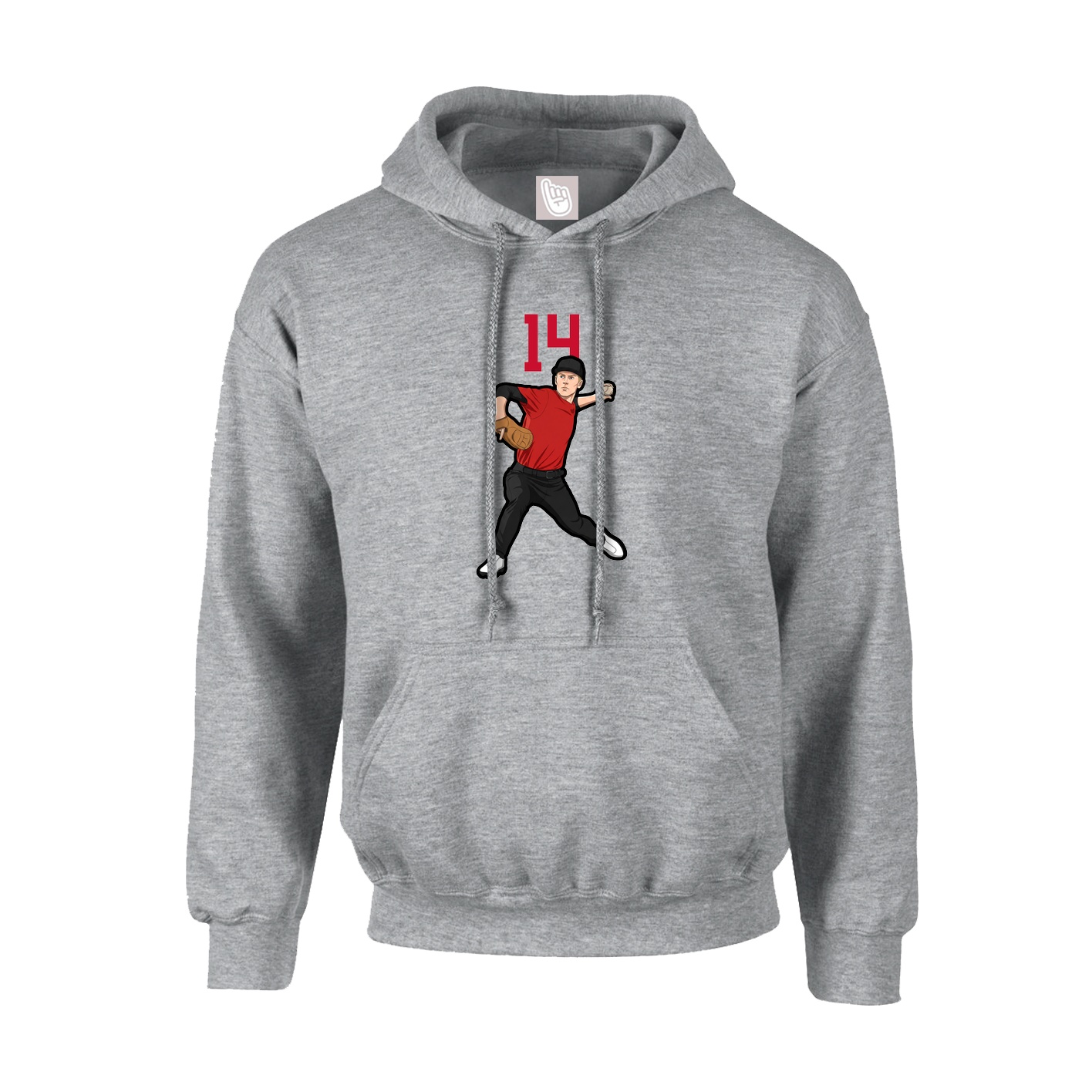 Hoodie — Number Top in Grey