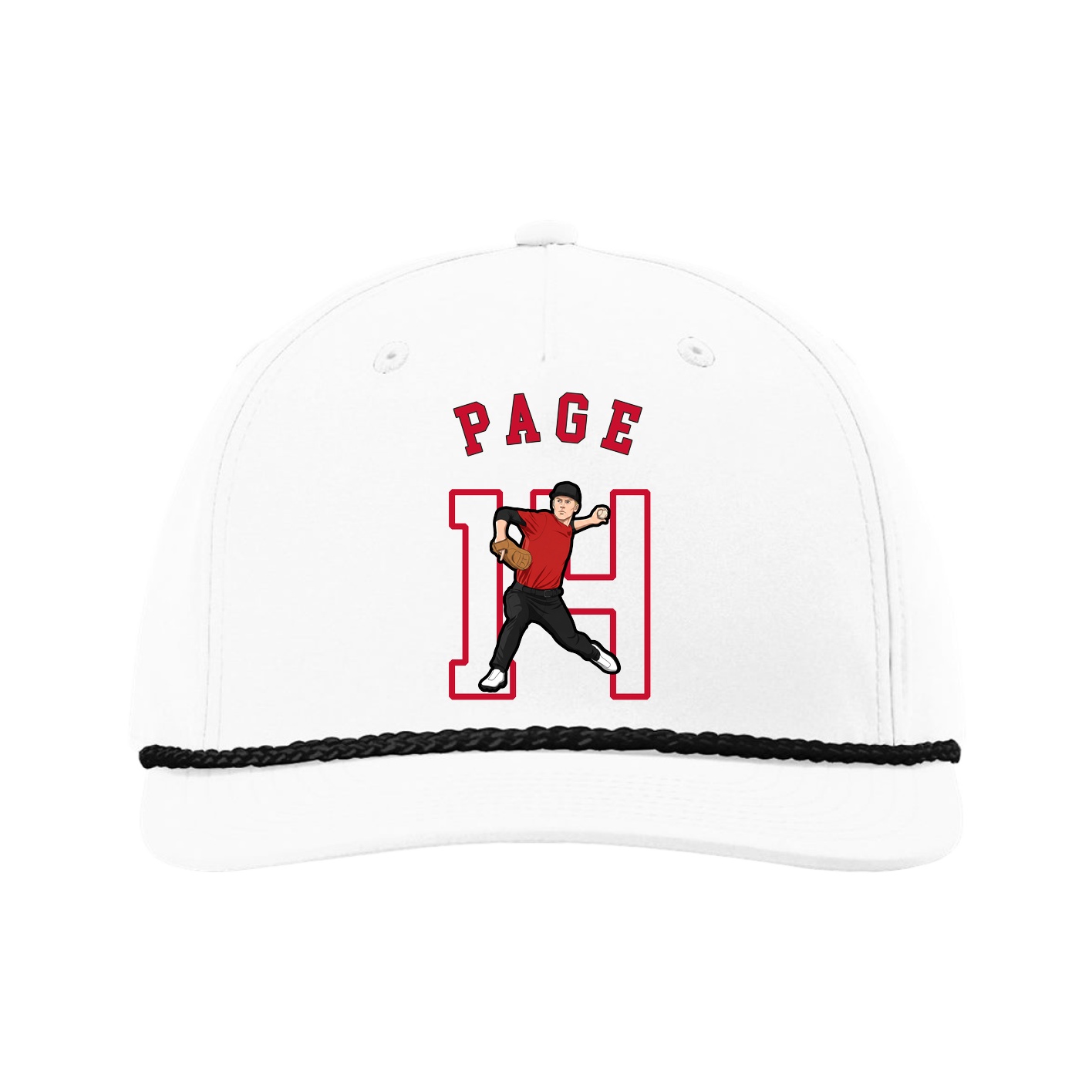 Five-Panel Classic Rope Cap — Shirsey Arch in White