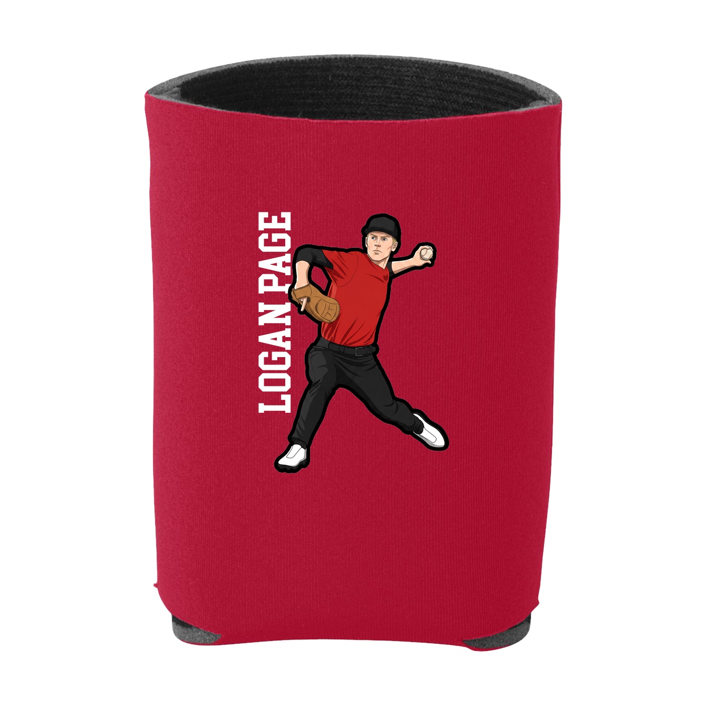 Can Holder — Name Vertical in Red