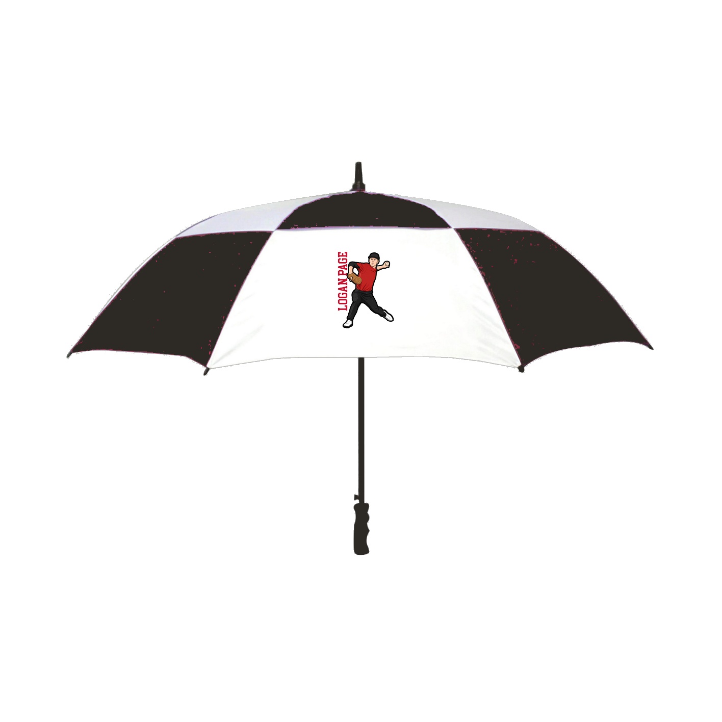 Golf Umbrella — Name Vertical in Black