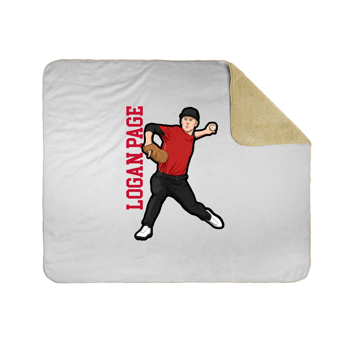 Throw Blanket — Name Vertical in White