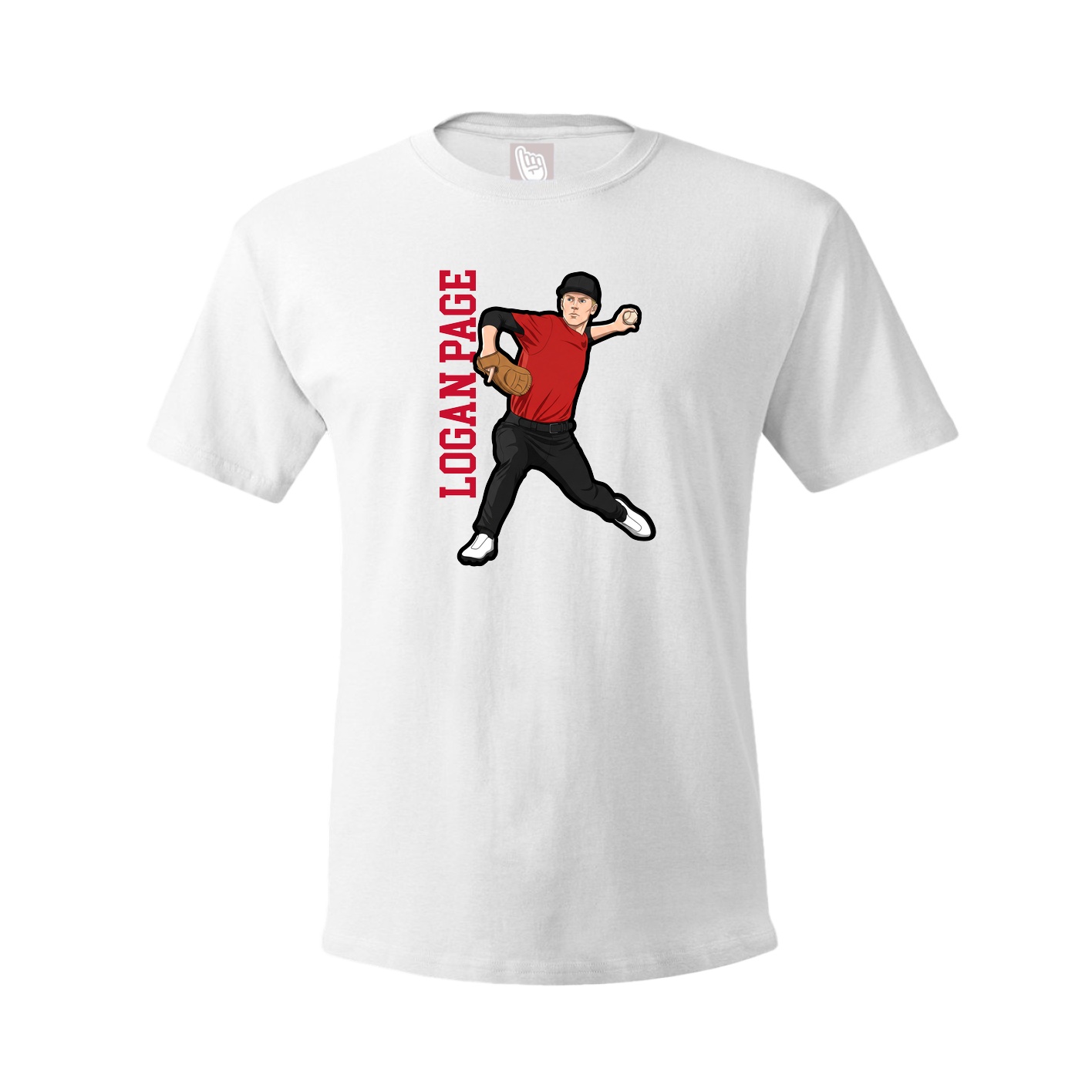 Youth Tee — Name Vertical in White