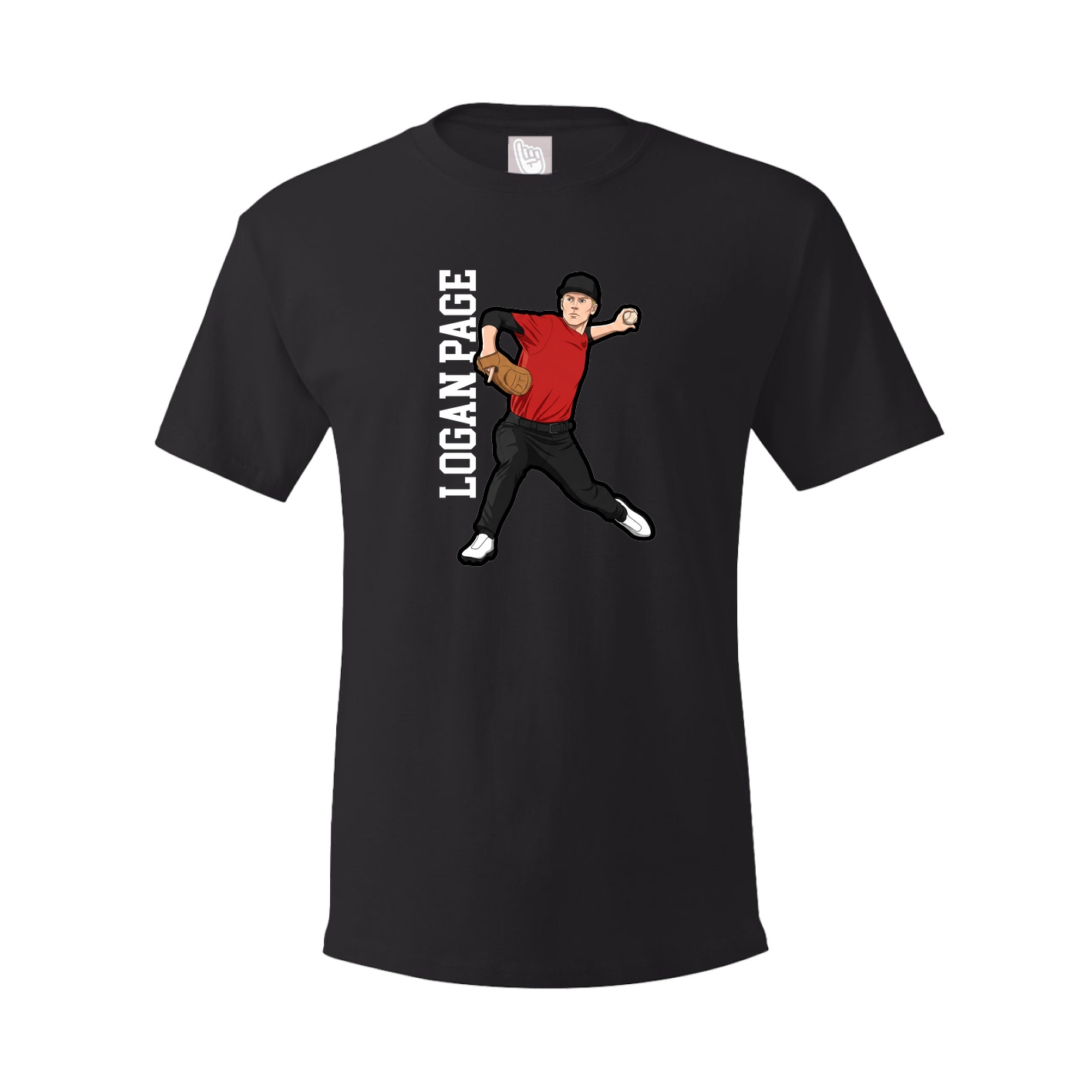 Youth Tee — Name Vertical in Black