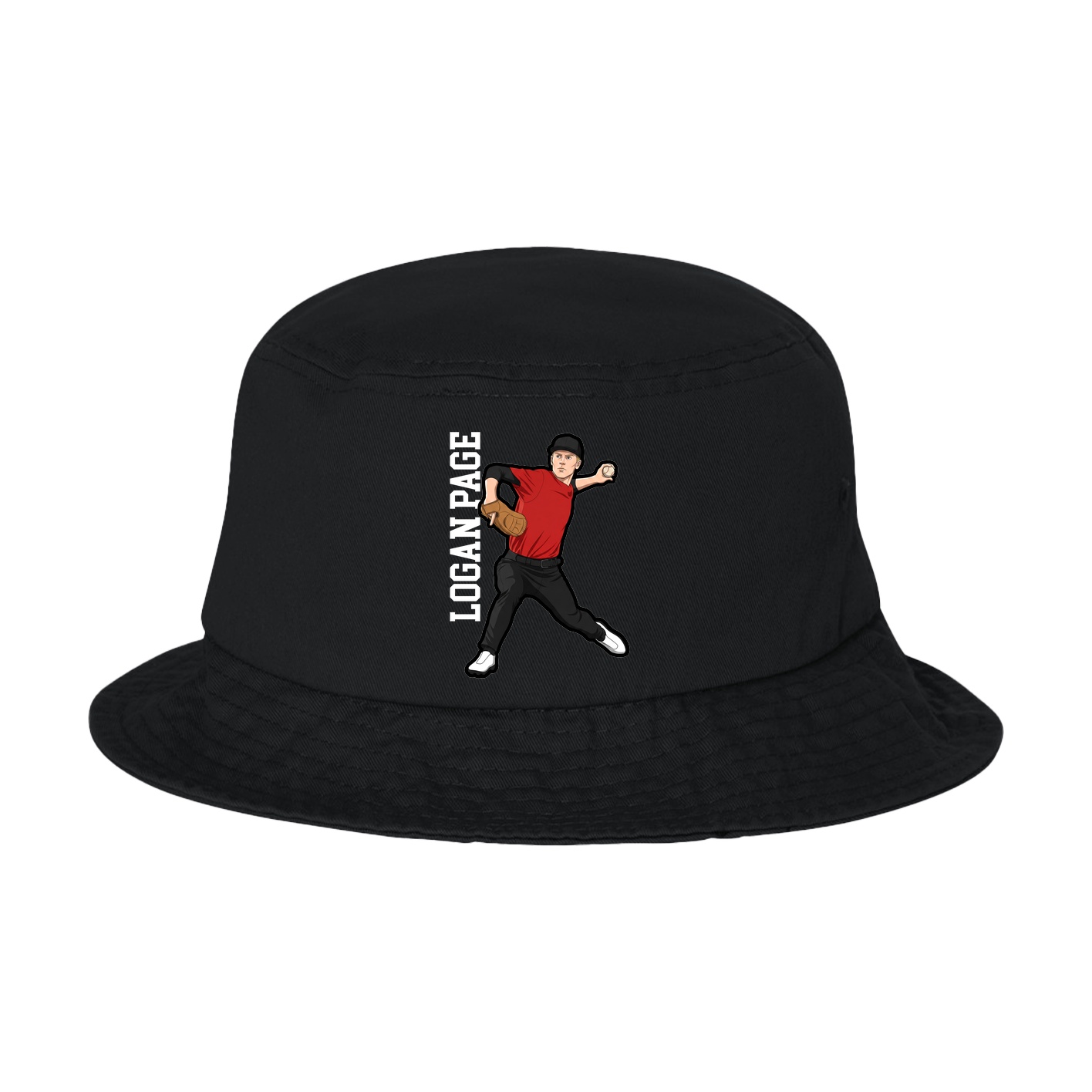 Bucket Cap — Name Vertical in Black