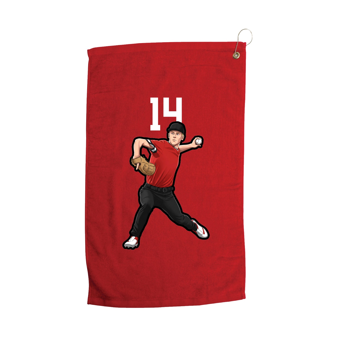 Golf Towel — Number Top in Red