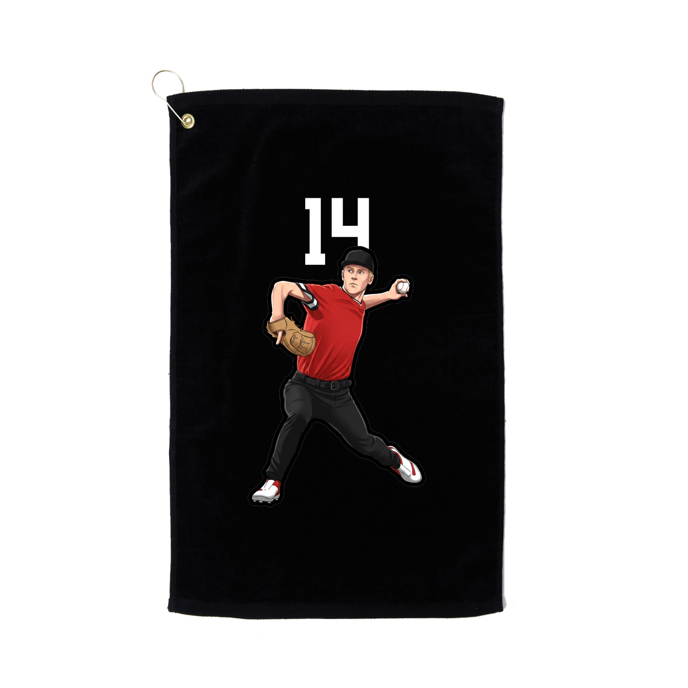 Golf Towel — Number Top in Black