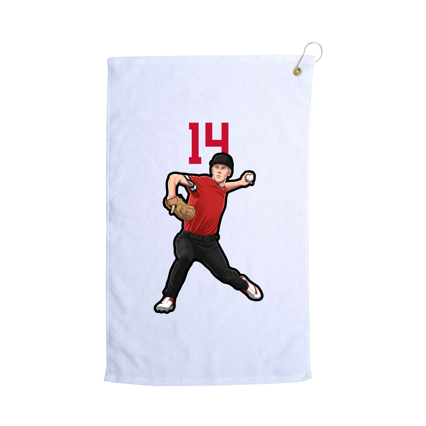Golf Towel — Number Top in White