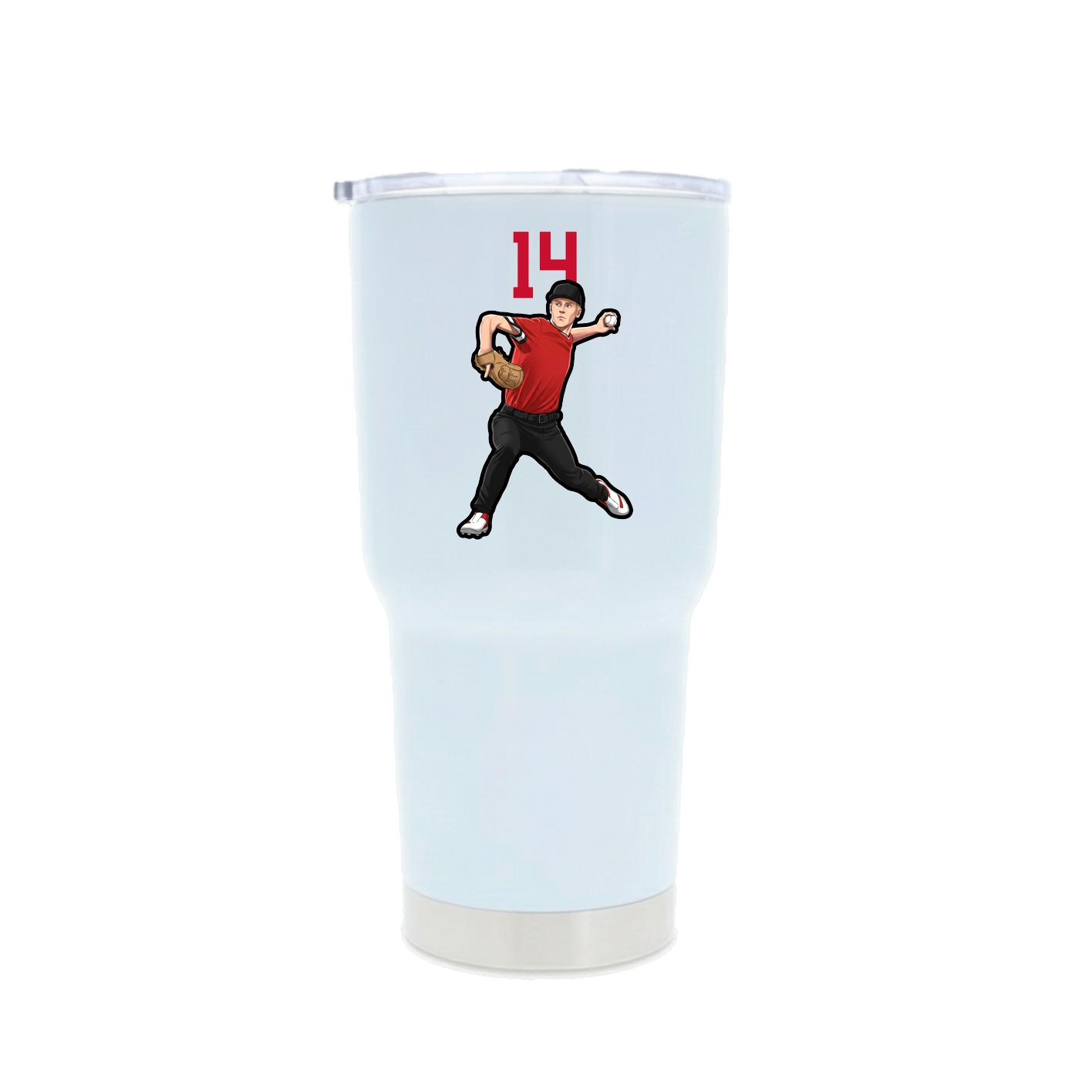 30oz Stainless Steel Tumbler — Number Top in White