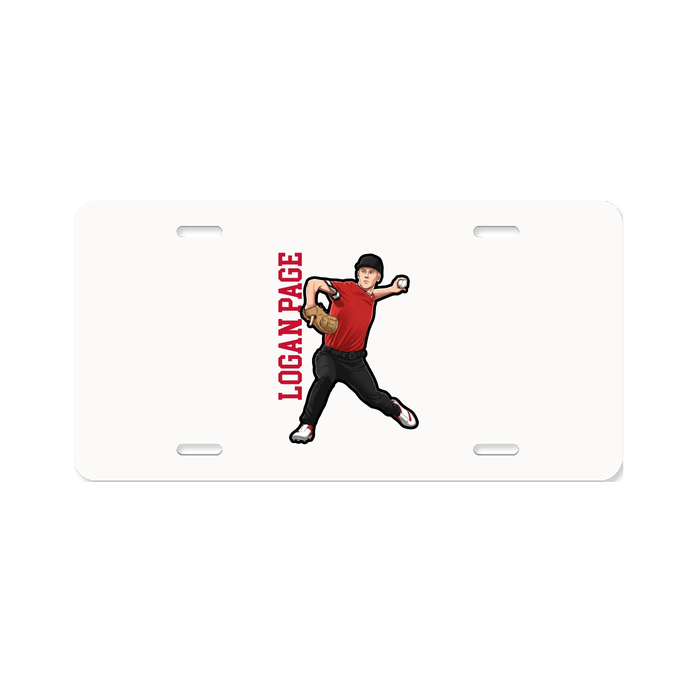 License Plate — Name Vertical in Classic