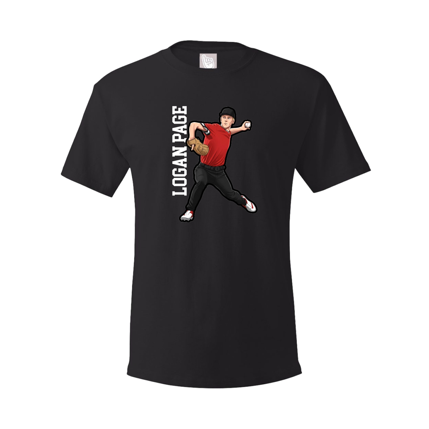 Youth Tee — Name Vertical in Black