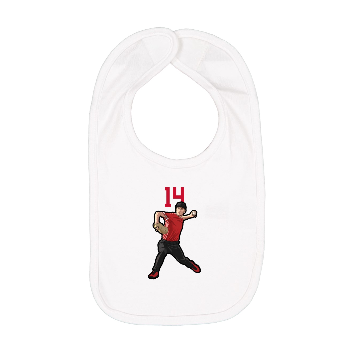 Infant Bib — Number Top in White