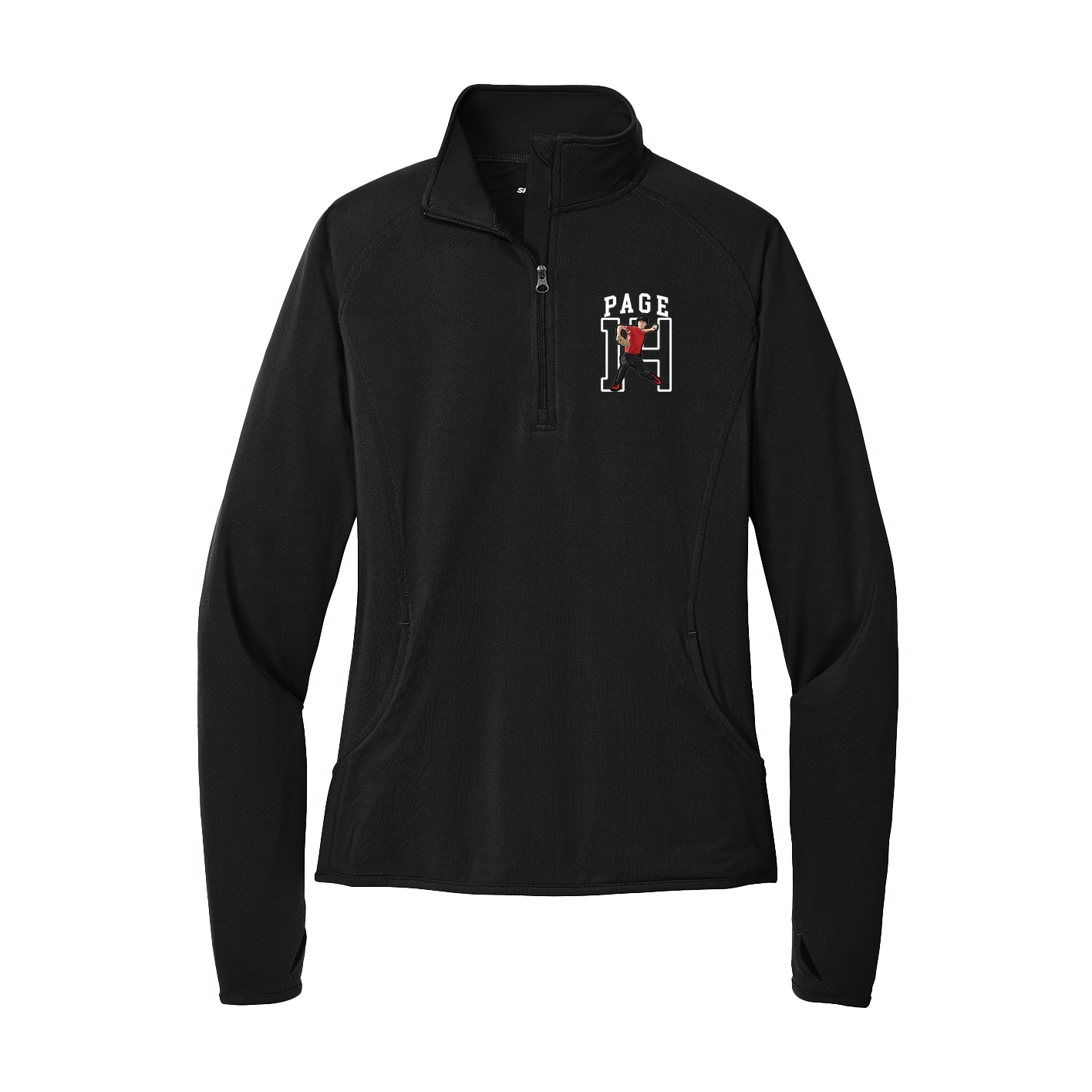 Women's Q-Zip Pullover — Shirsey in Black
