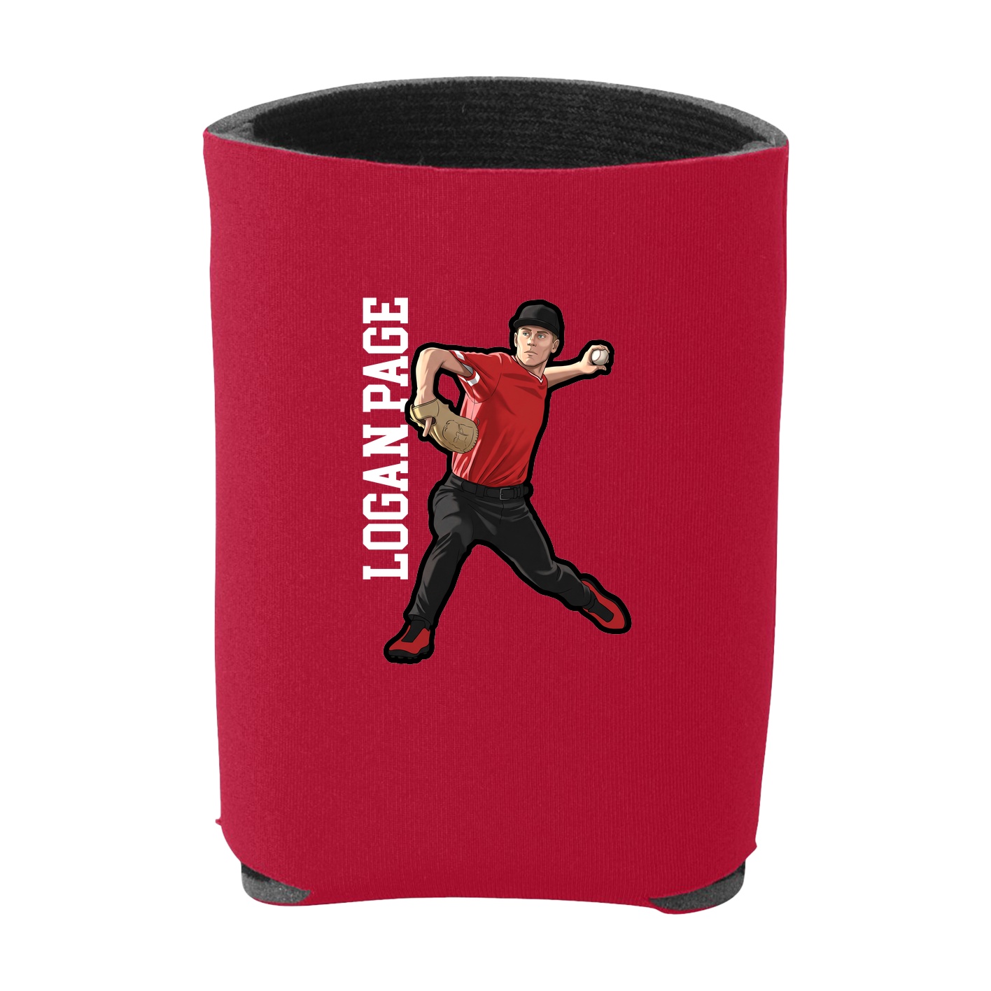 Can Holder — Name Vertical in Red
