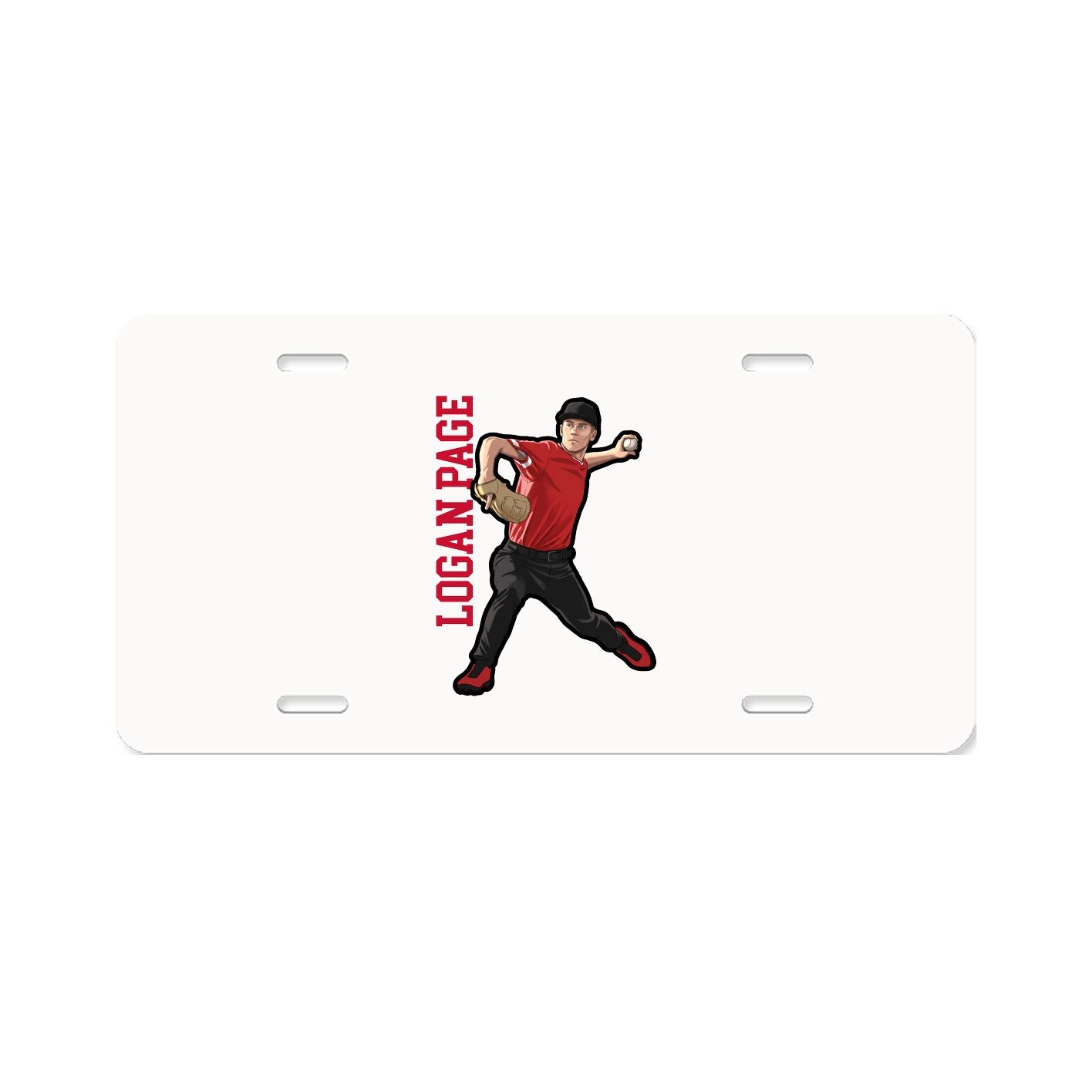 License Plate — Name Vertical in Classic