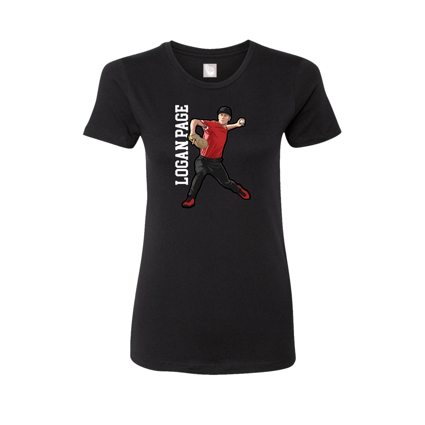 Womens Tee — Name Vertical in Black