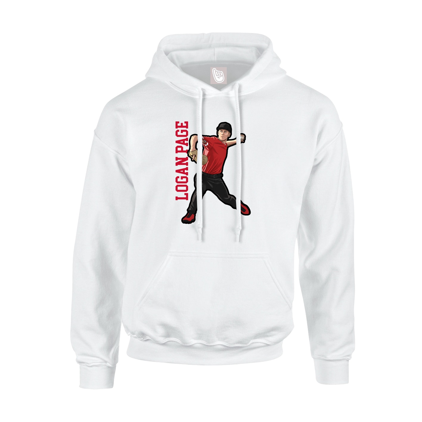 Hoodie — Name Vertical in White
