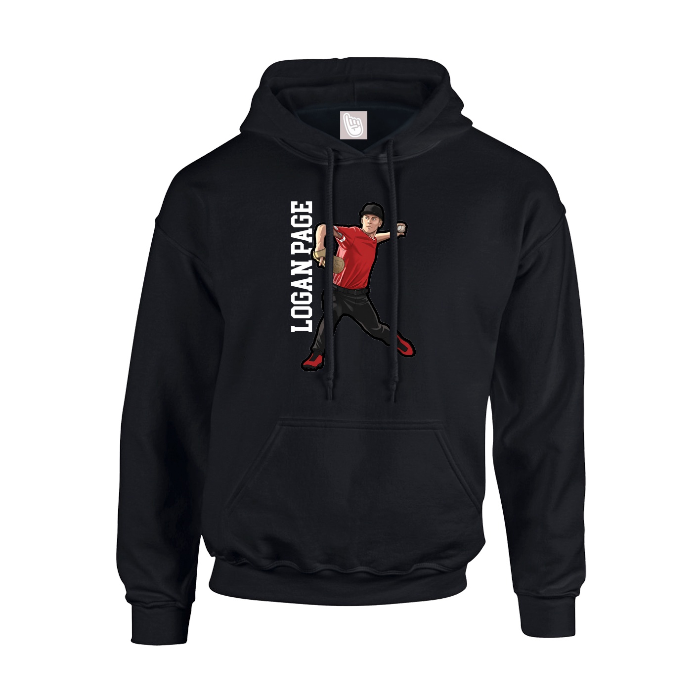 Youth Hoodie — Name Vertical in Black