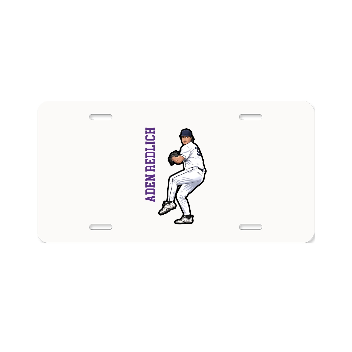 License Plate — Name Vertical in Classic
