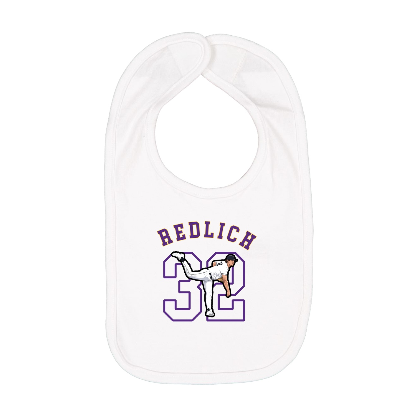 Infant Bib — Shirsey Arch in White