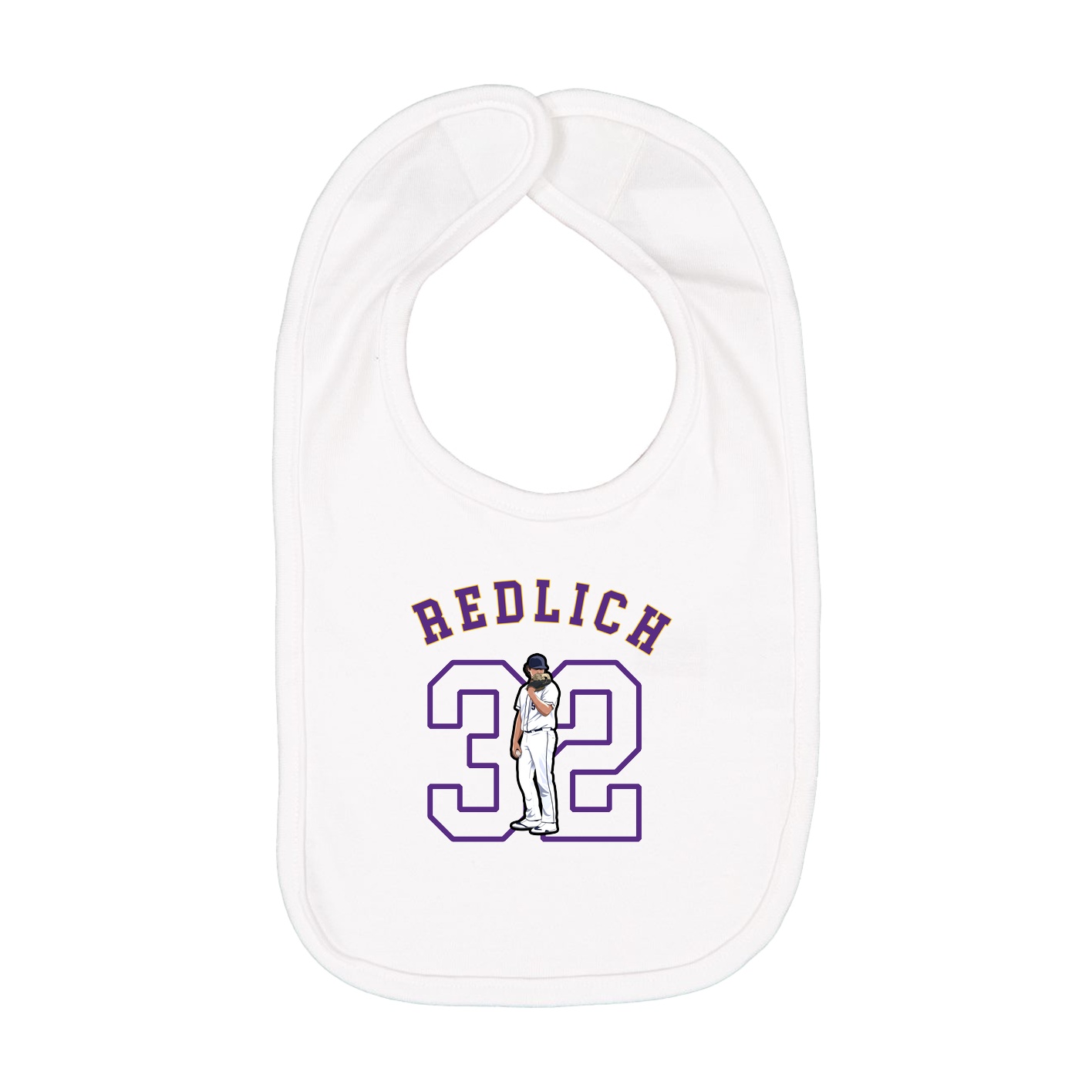 Infant Bib — Shirsey Arch in White