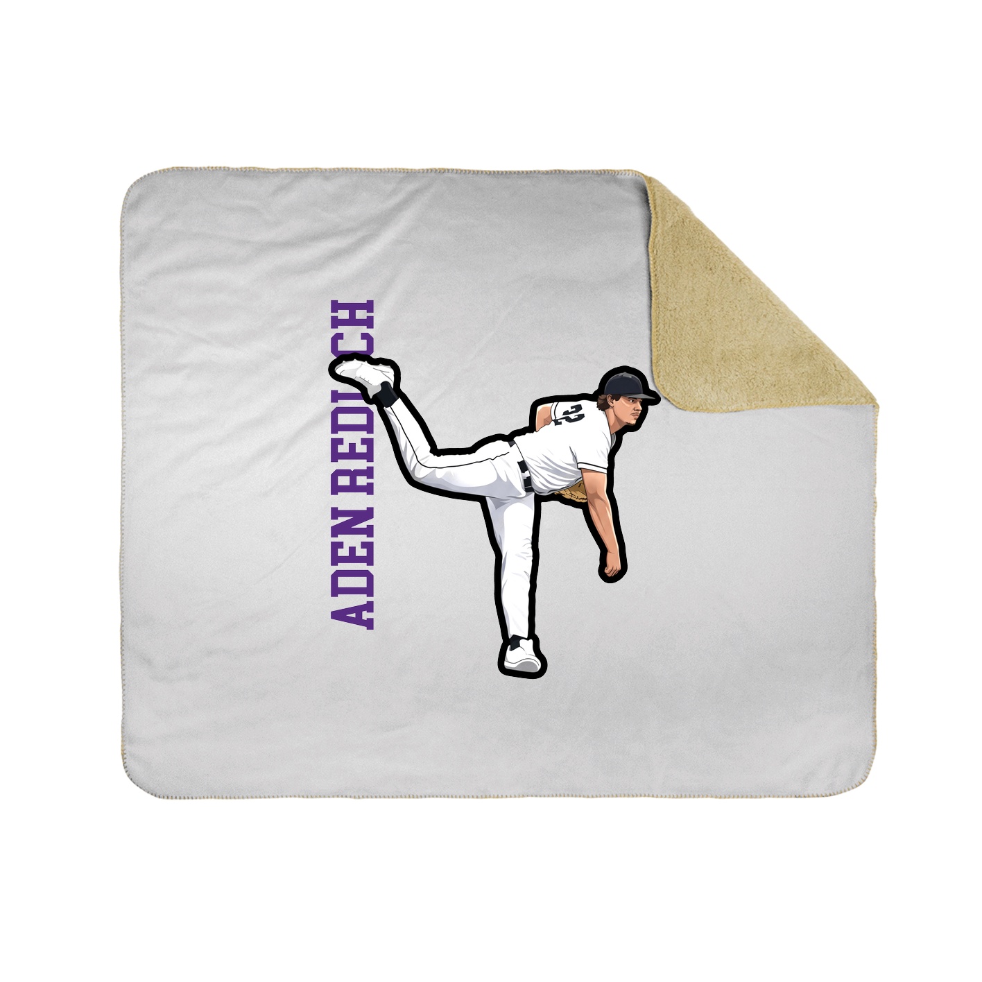 Throw Blanket — Name Vertical in White