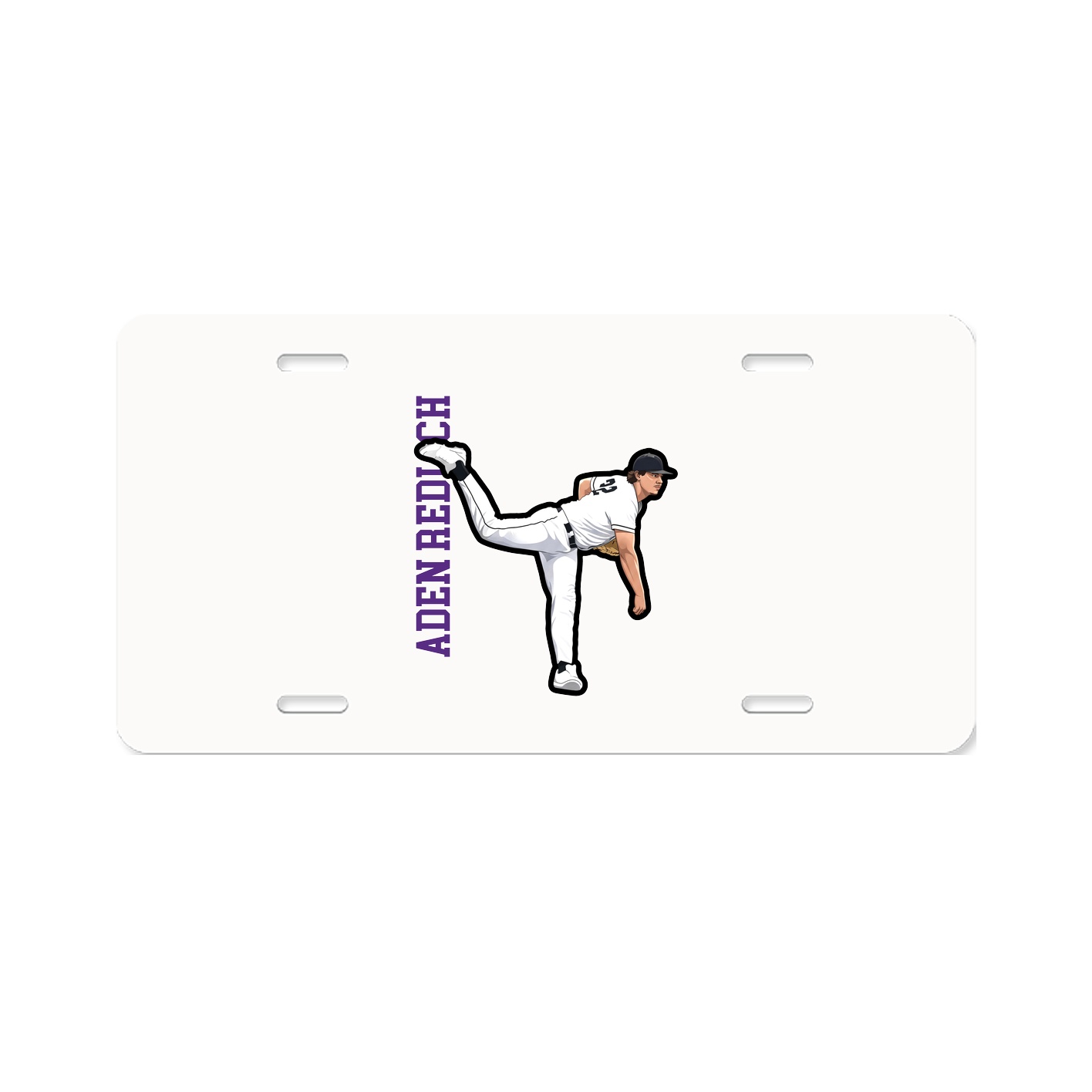 License Plate — Name Vertical in Classic