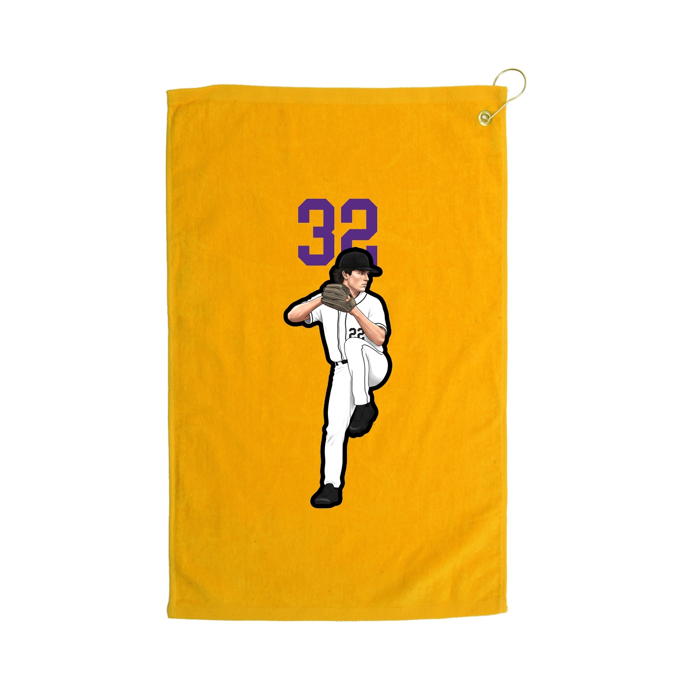 Golf Towel — Number Top in Gold