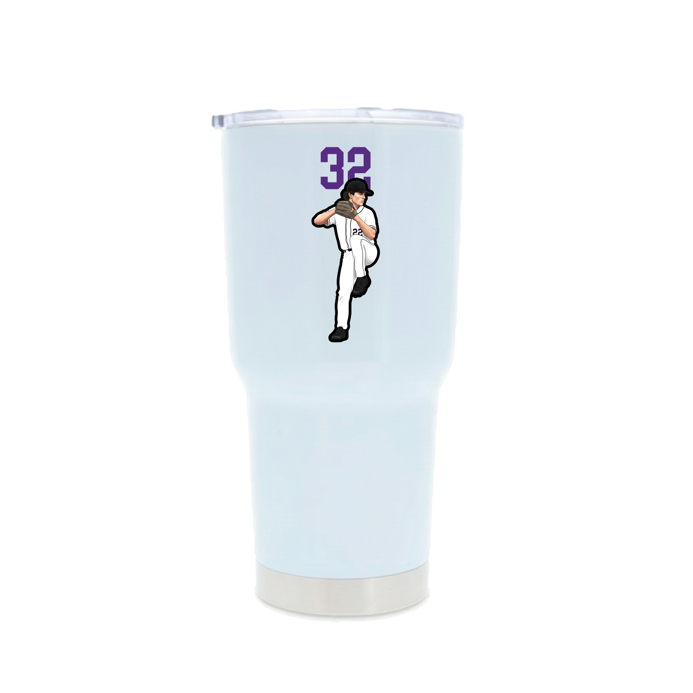 30oz Stainless Steel Tumbler — Number Top in White