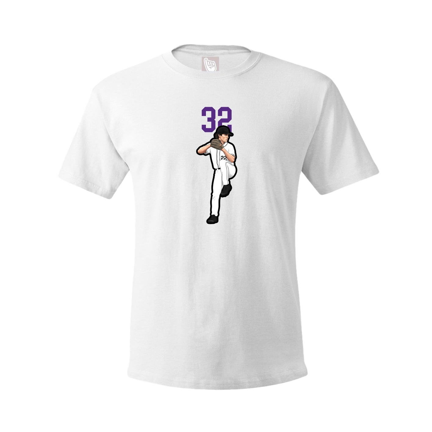 Youth Tee — Number Top in White