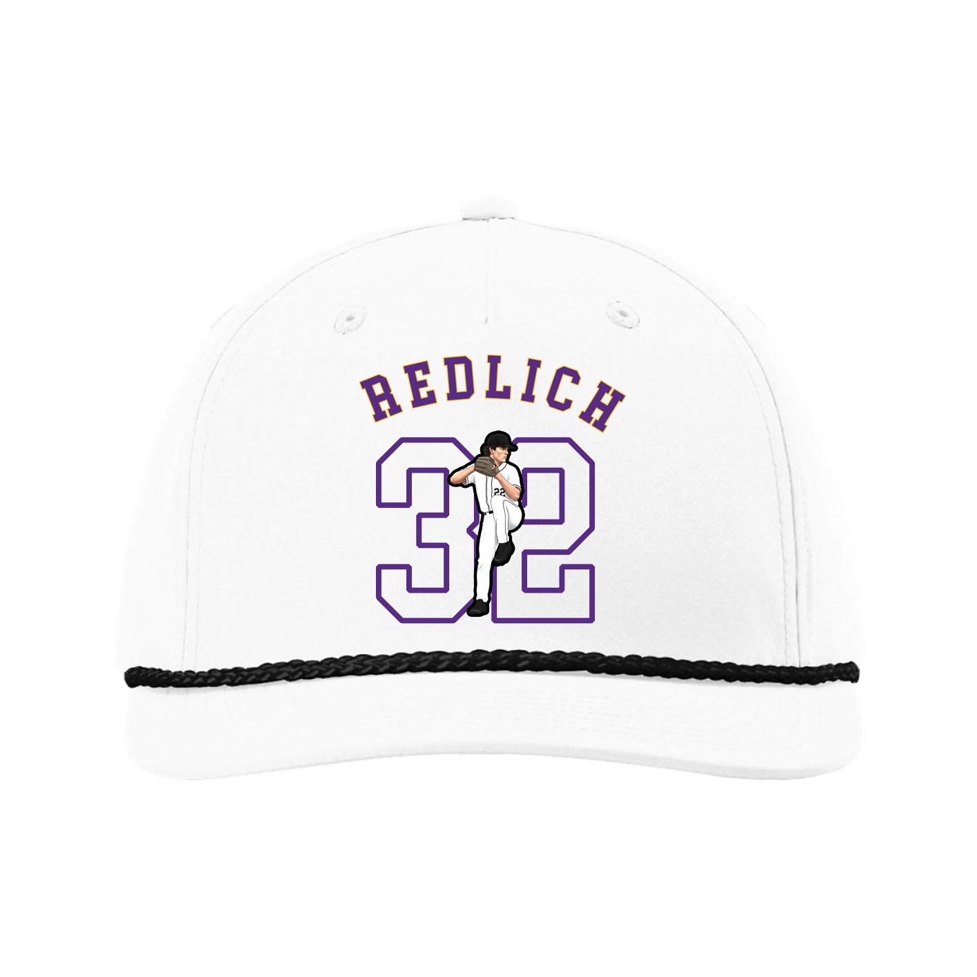 Five-Panel Classic Rope Cap — Shirsey Arch in White