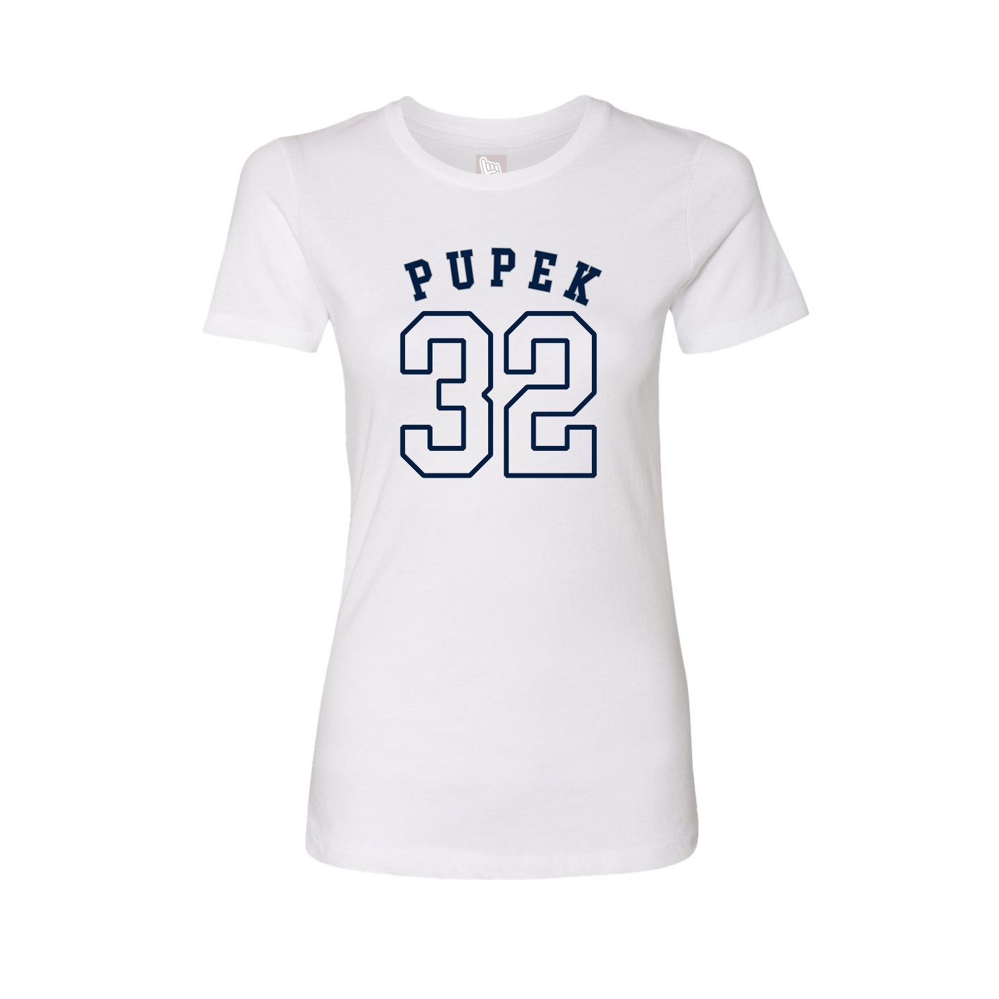 Fitted Women's Tee — Shirsey Arch in White