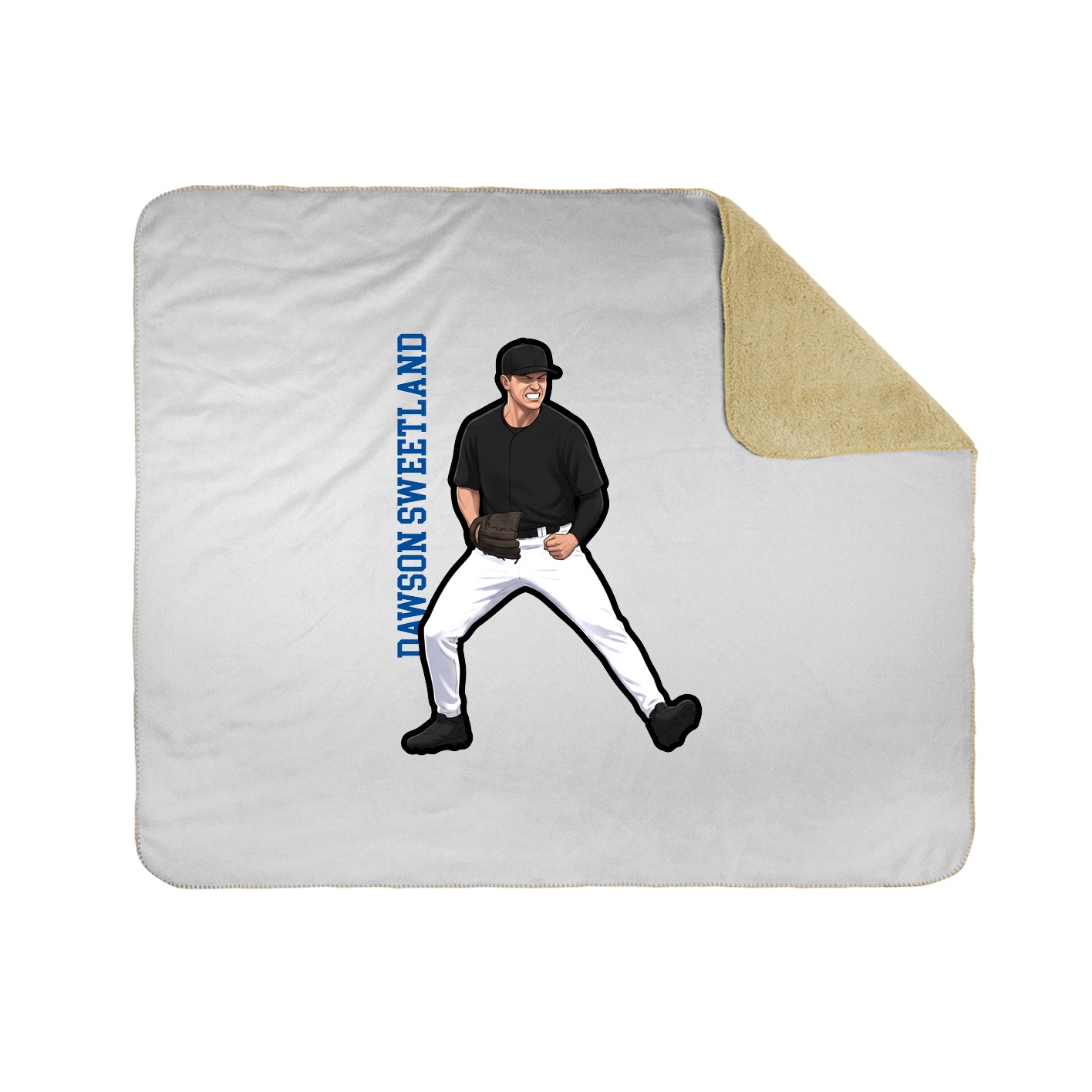 Throw Blanket — Name Vertical in White