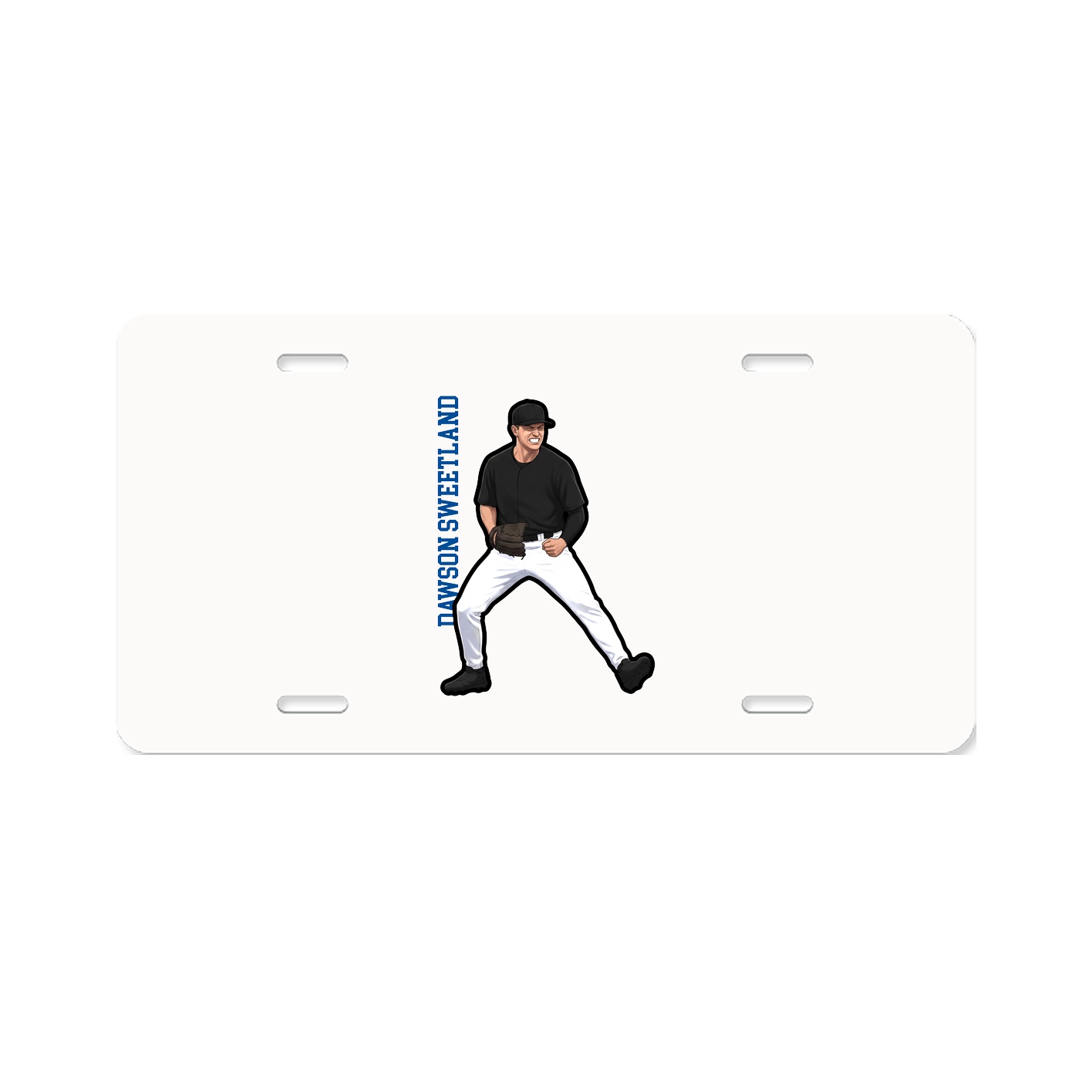 License Plate — Name Vertical in Classic