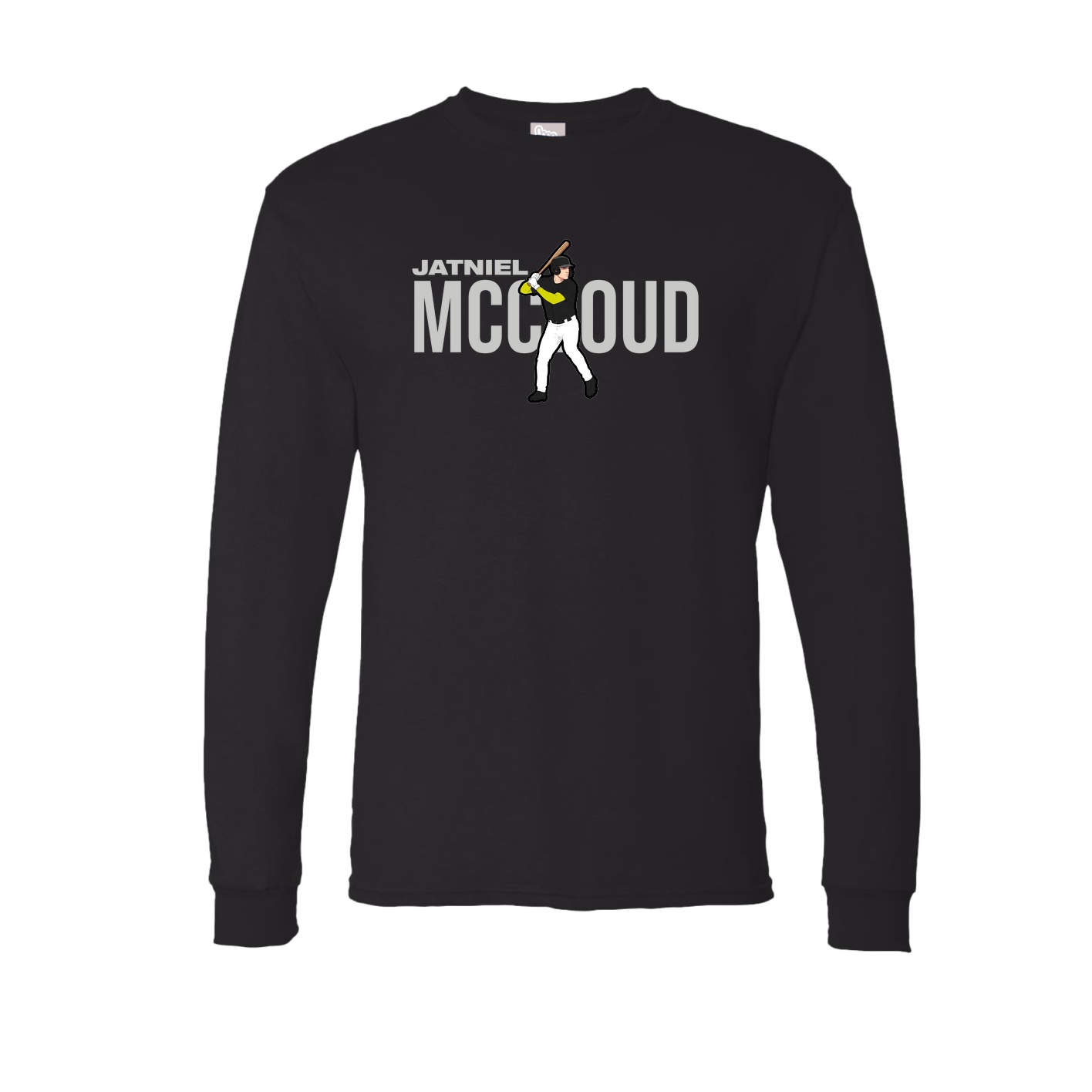 Long Sleeve Tee — Player Name in Black