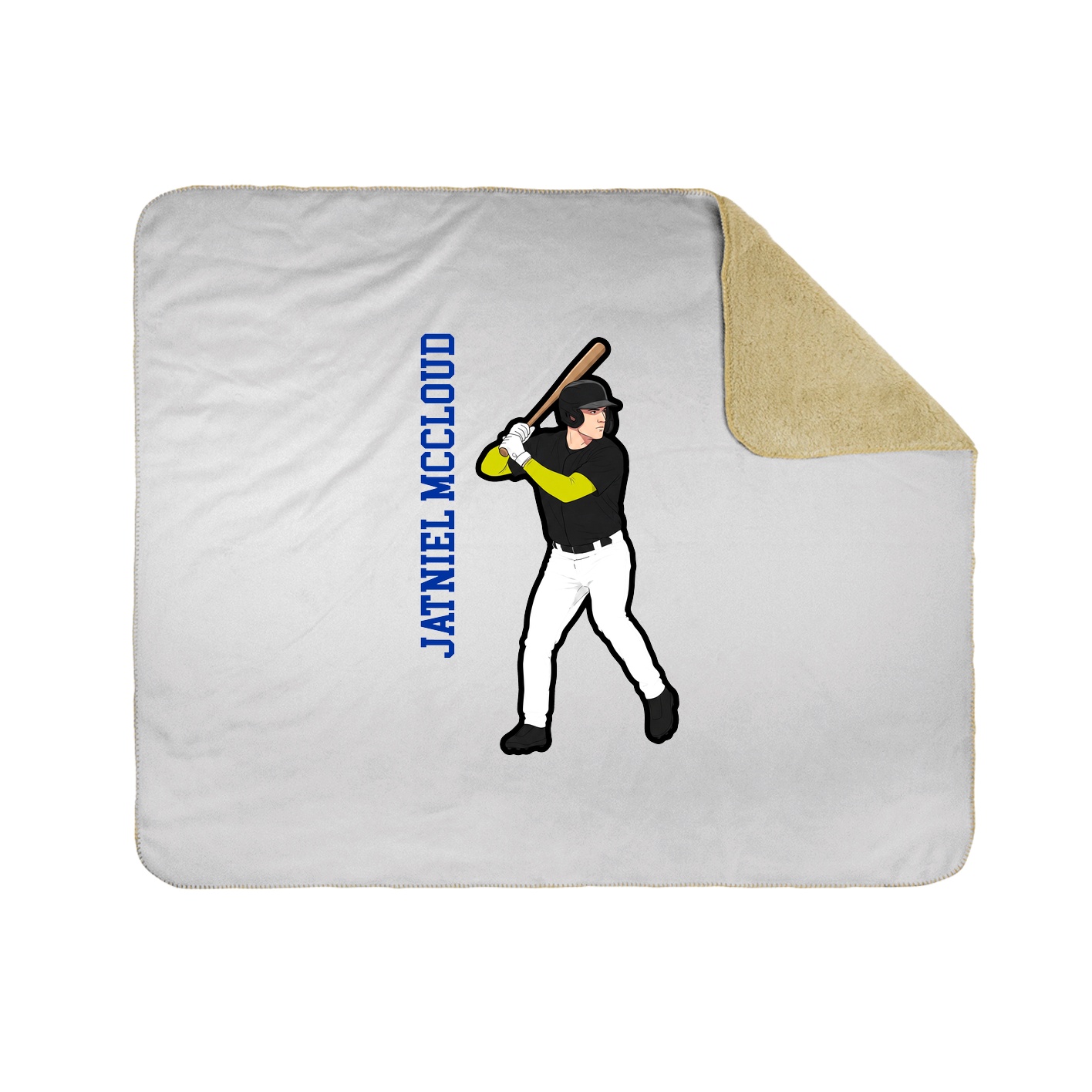 Throw Blanket — Name Vertical in White