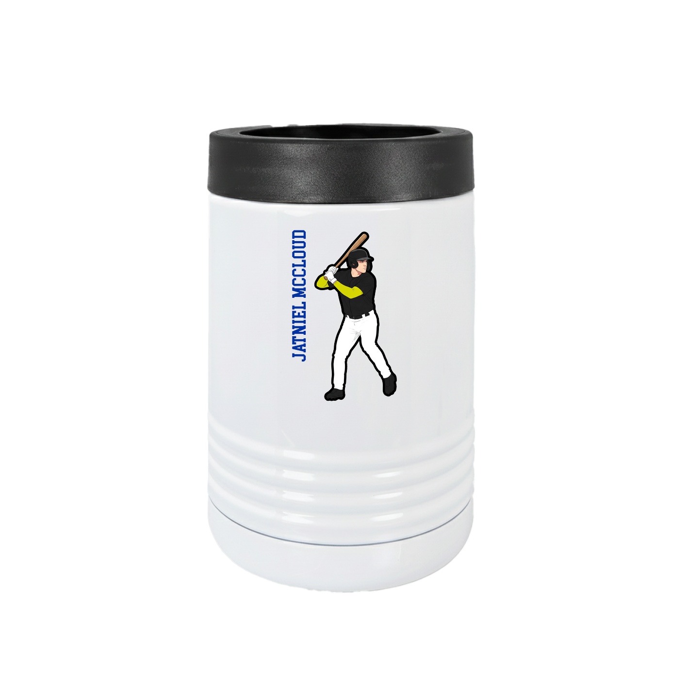 Beverage Holder — Name Vertical in White