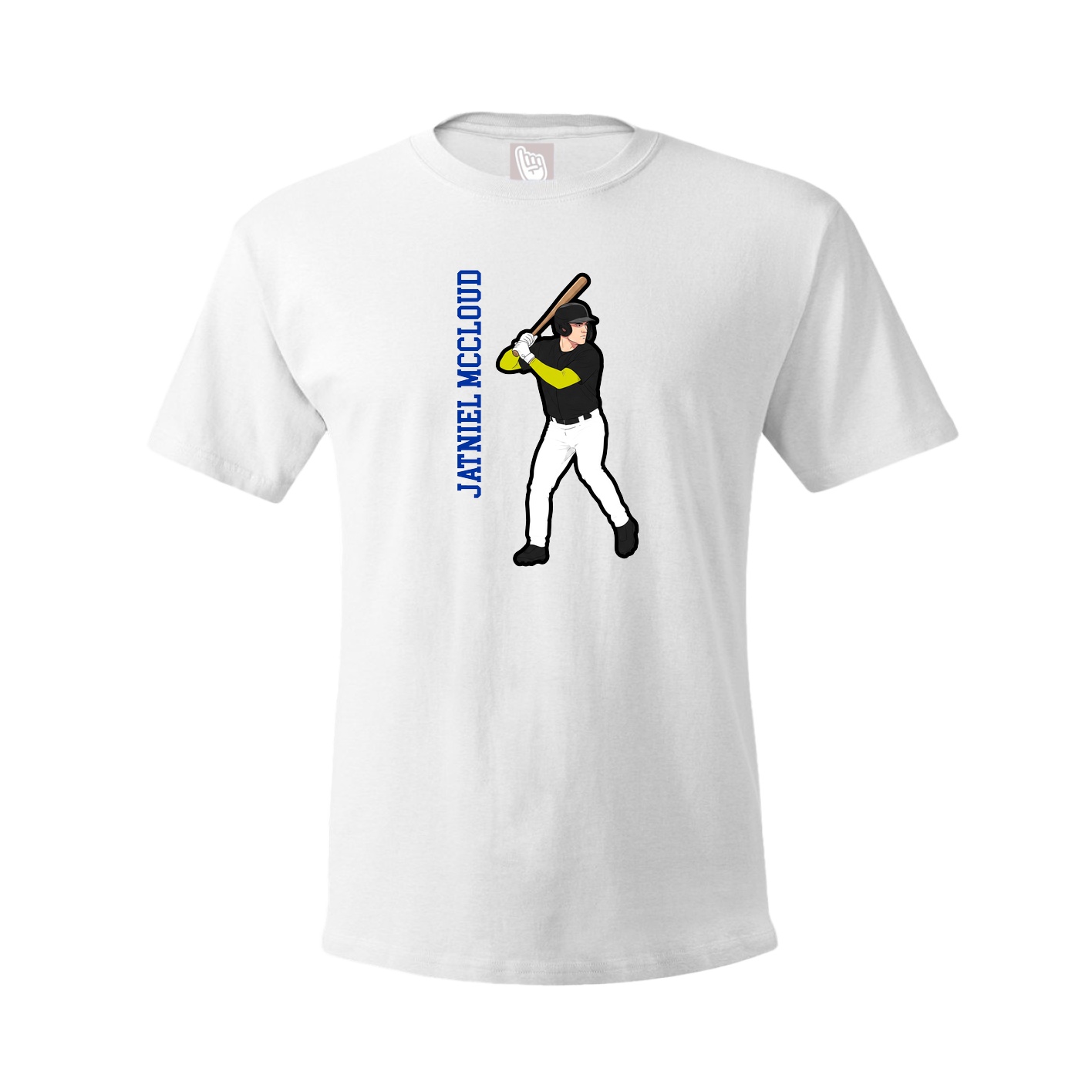 Tee — Name Vertical in White