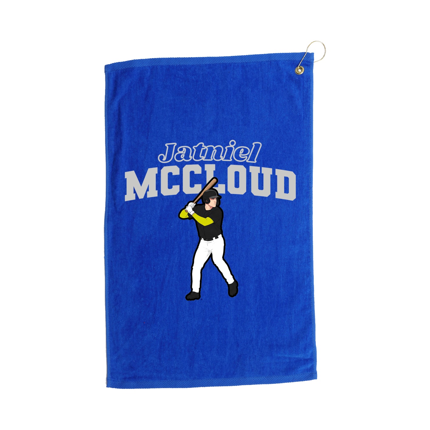 Golf Towel — Name Arch in Royal