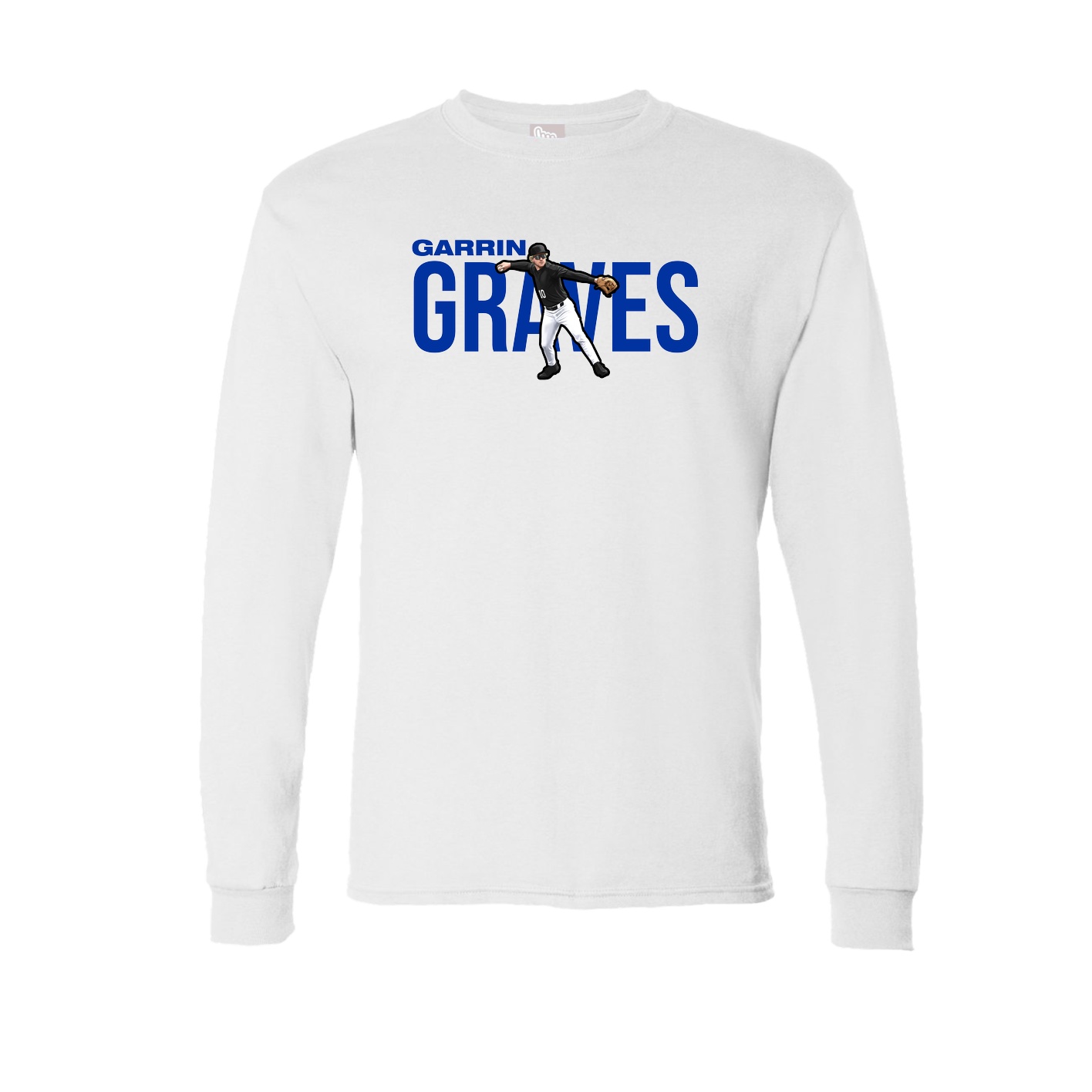 Long Sleeve Tee — Player Name in White