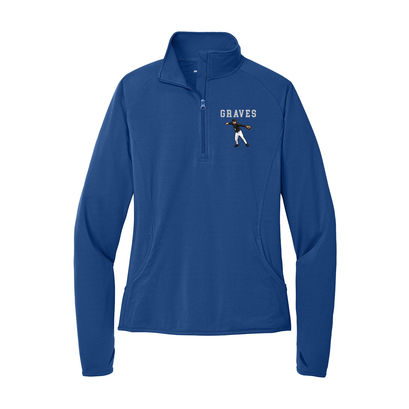 Women's Q-Zip Pullover — Shirsey in Royal