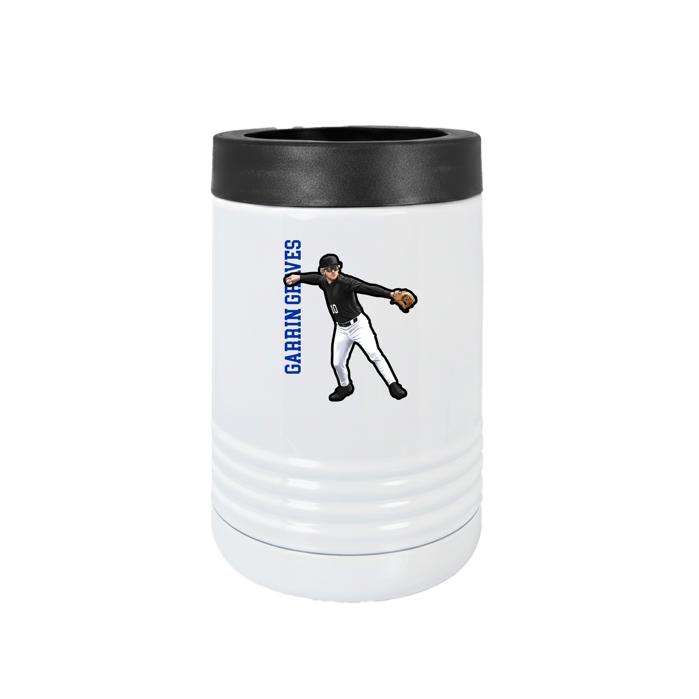 Beverage Holder — Name Vertical in White