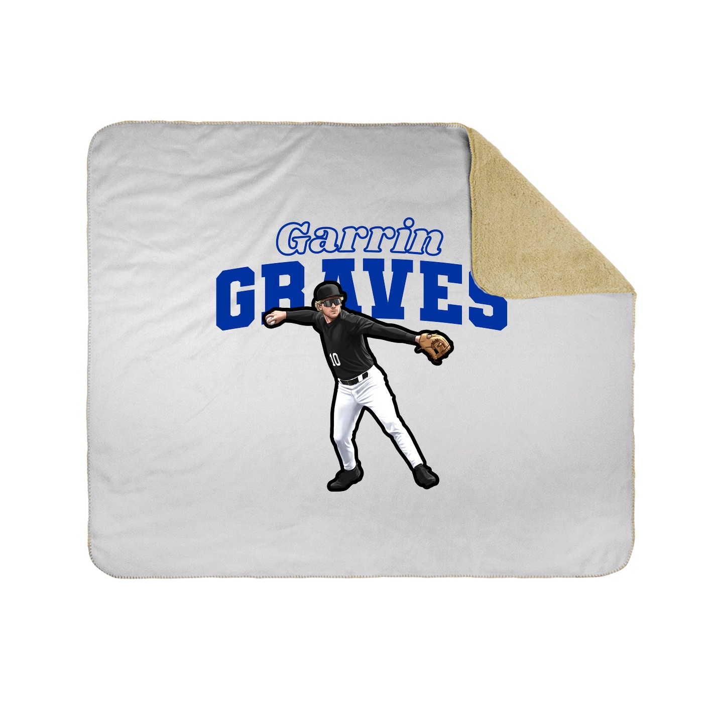 Throw Blanket — Name Arch in White