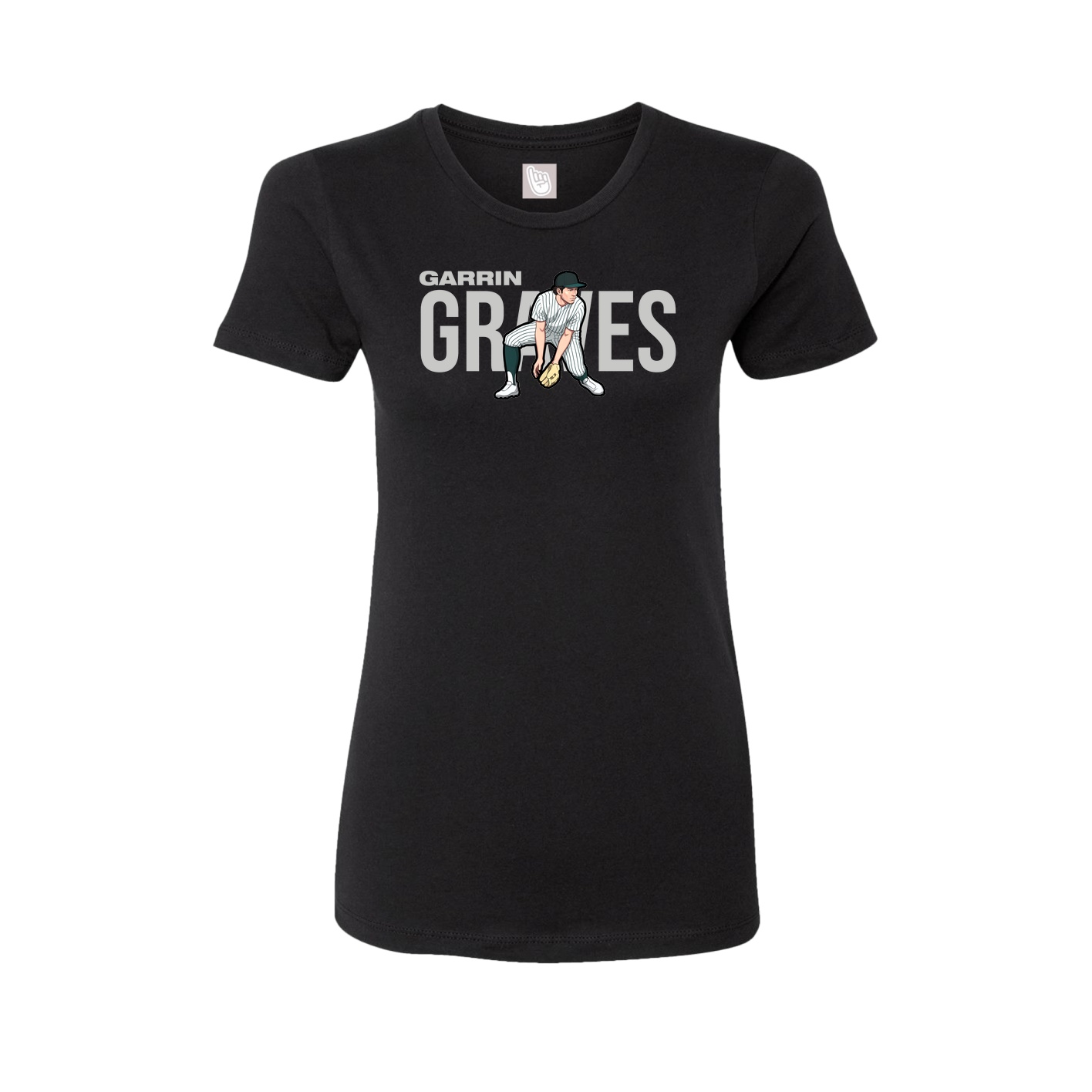 Fitted Women's Tee — Player Name in Black