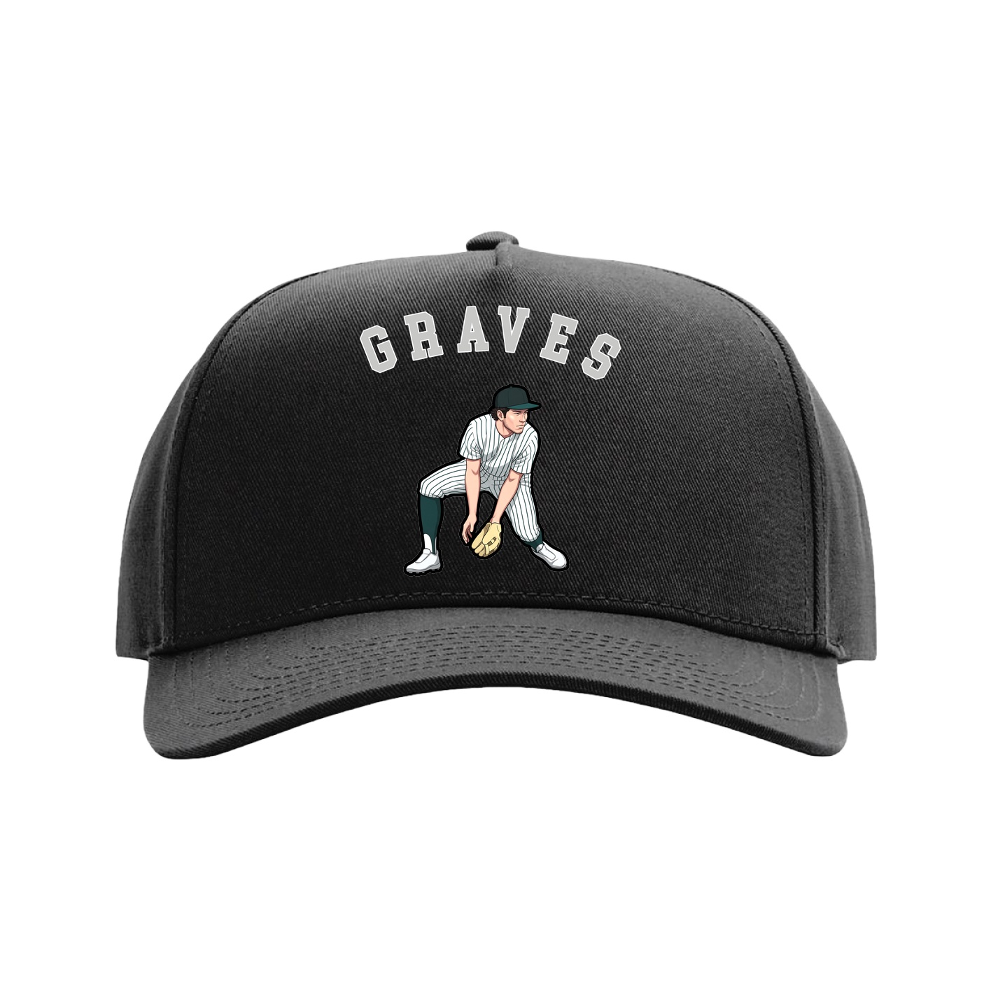 Full Fabric Five-Panel Champ Cap — Shirsey Arch in Black
